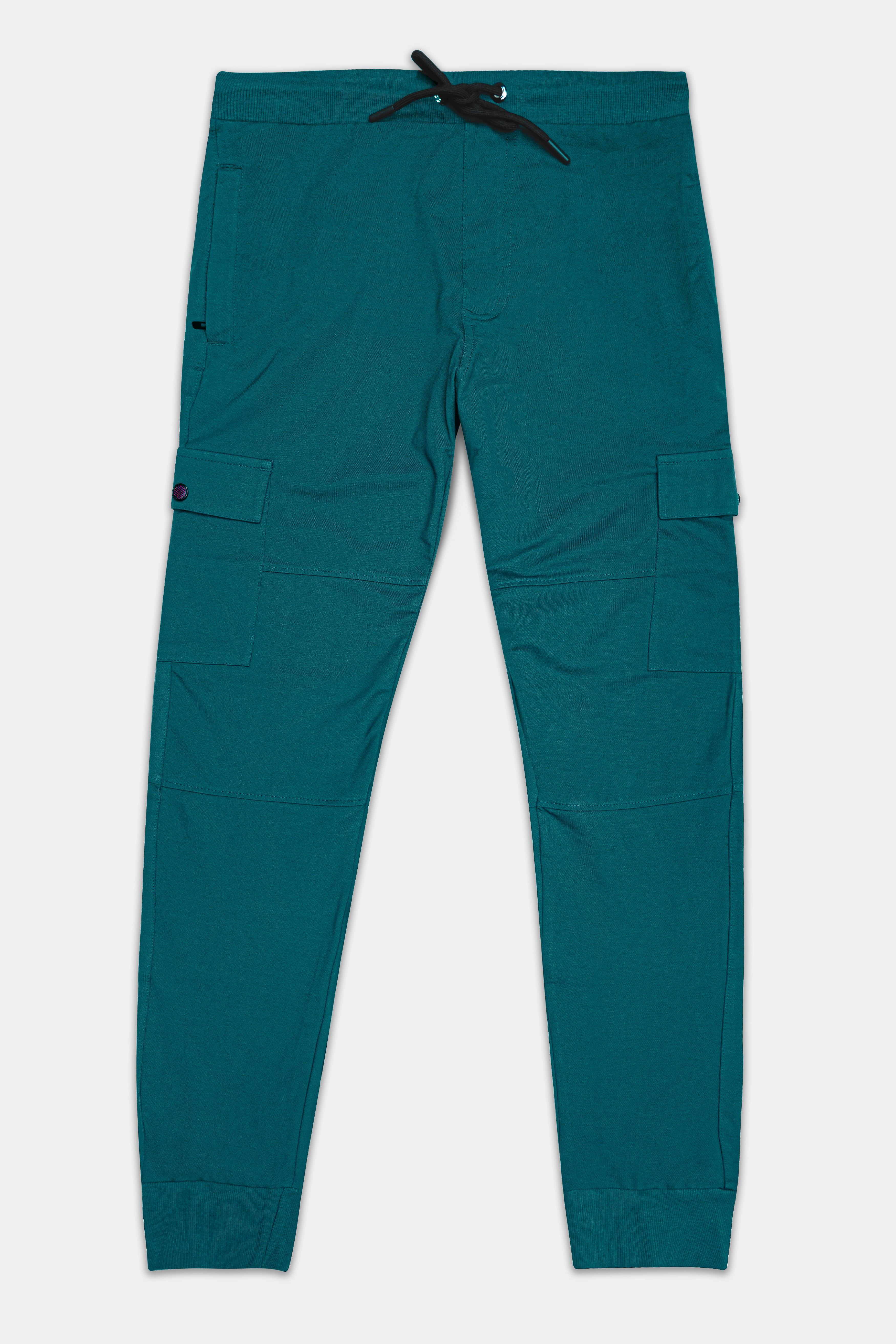 Cyprus Green Plain-Solid Premium Cotton Joggers For Men