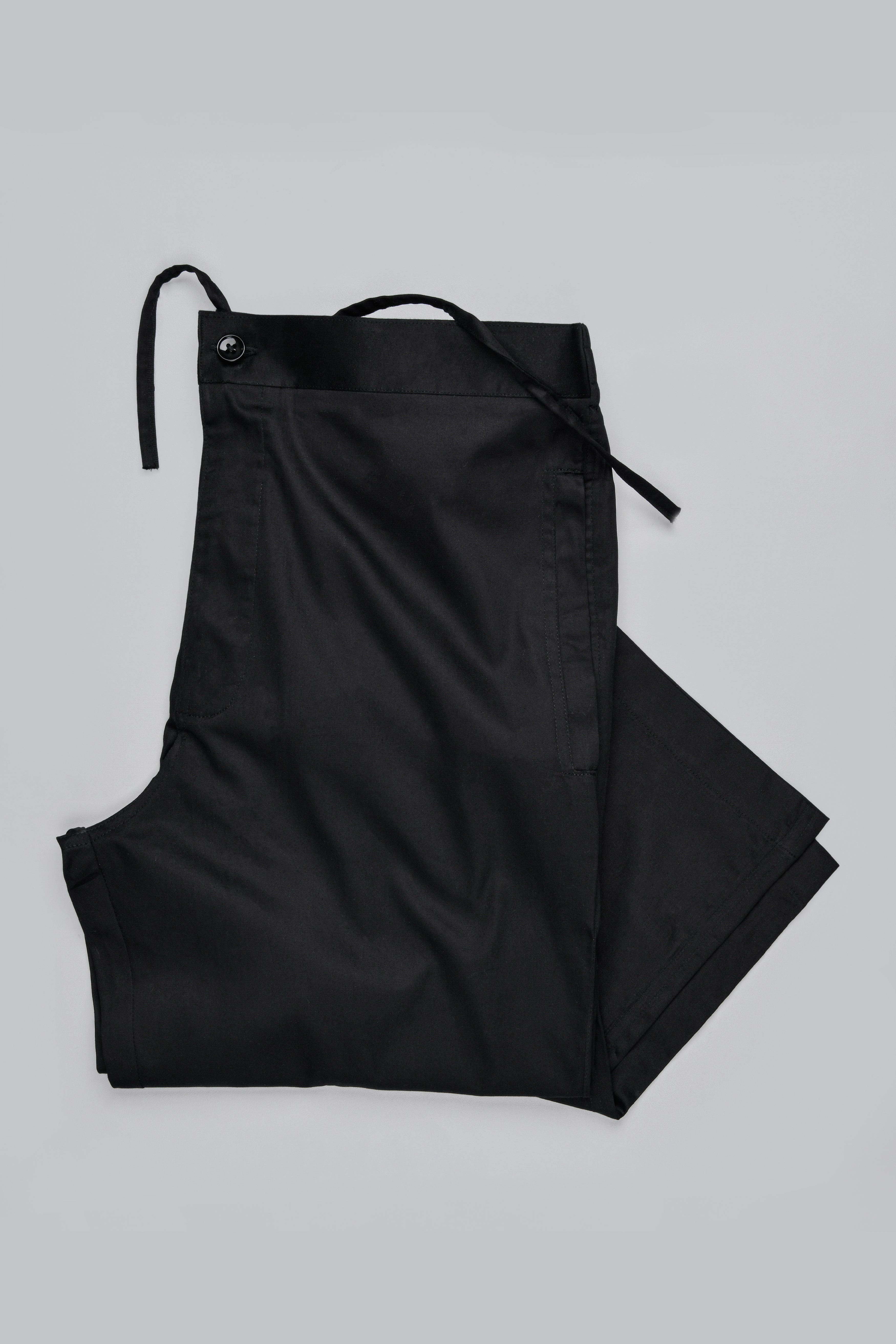 One Black Linen and One Black Cotton Lounge Pants