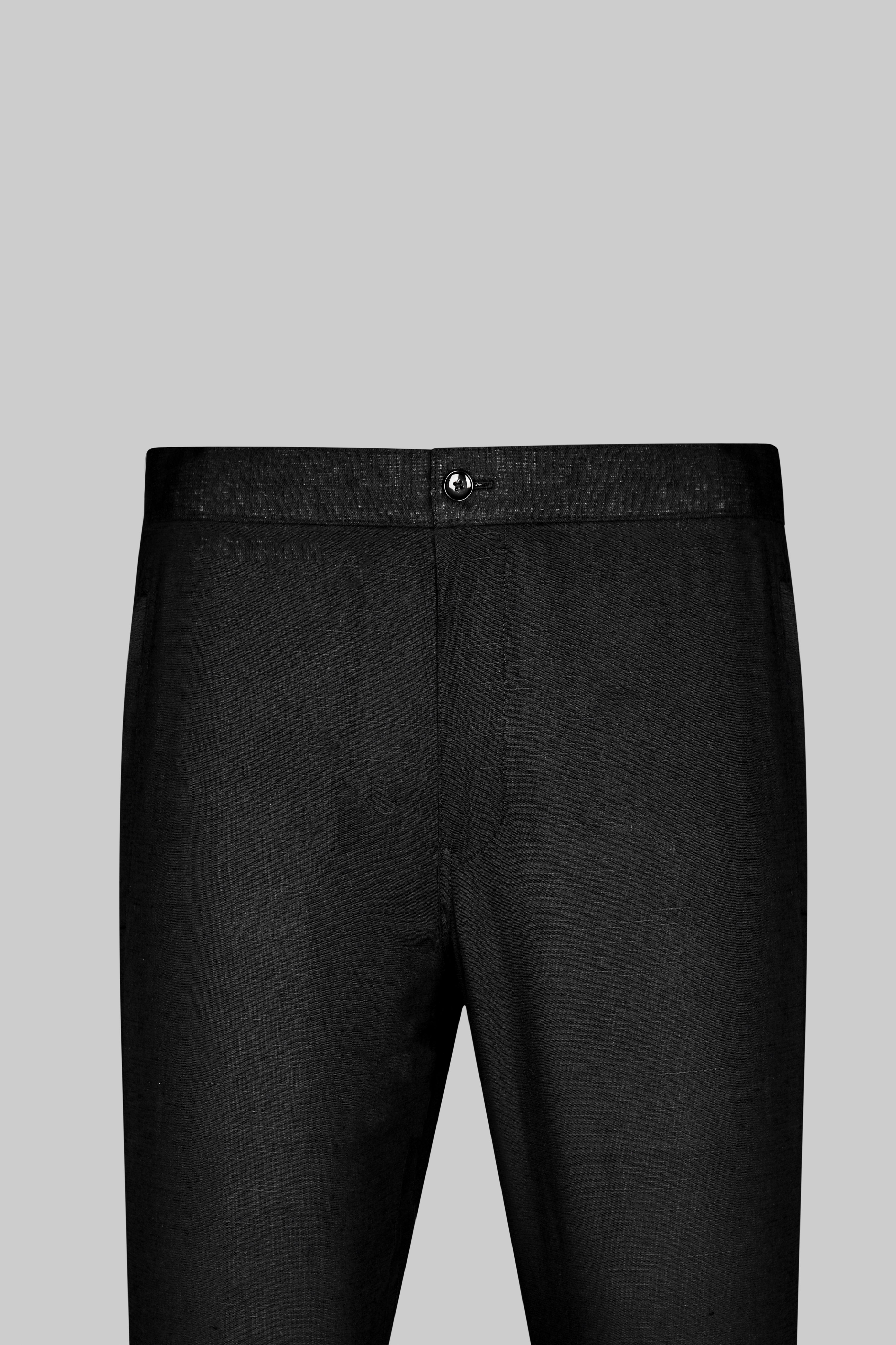 One Black Linen and One Black Cotton Lounge Pants