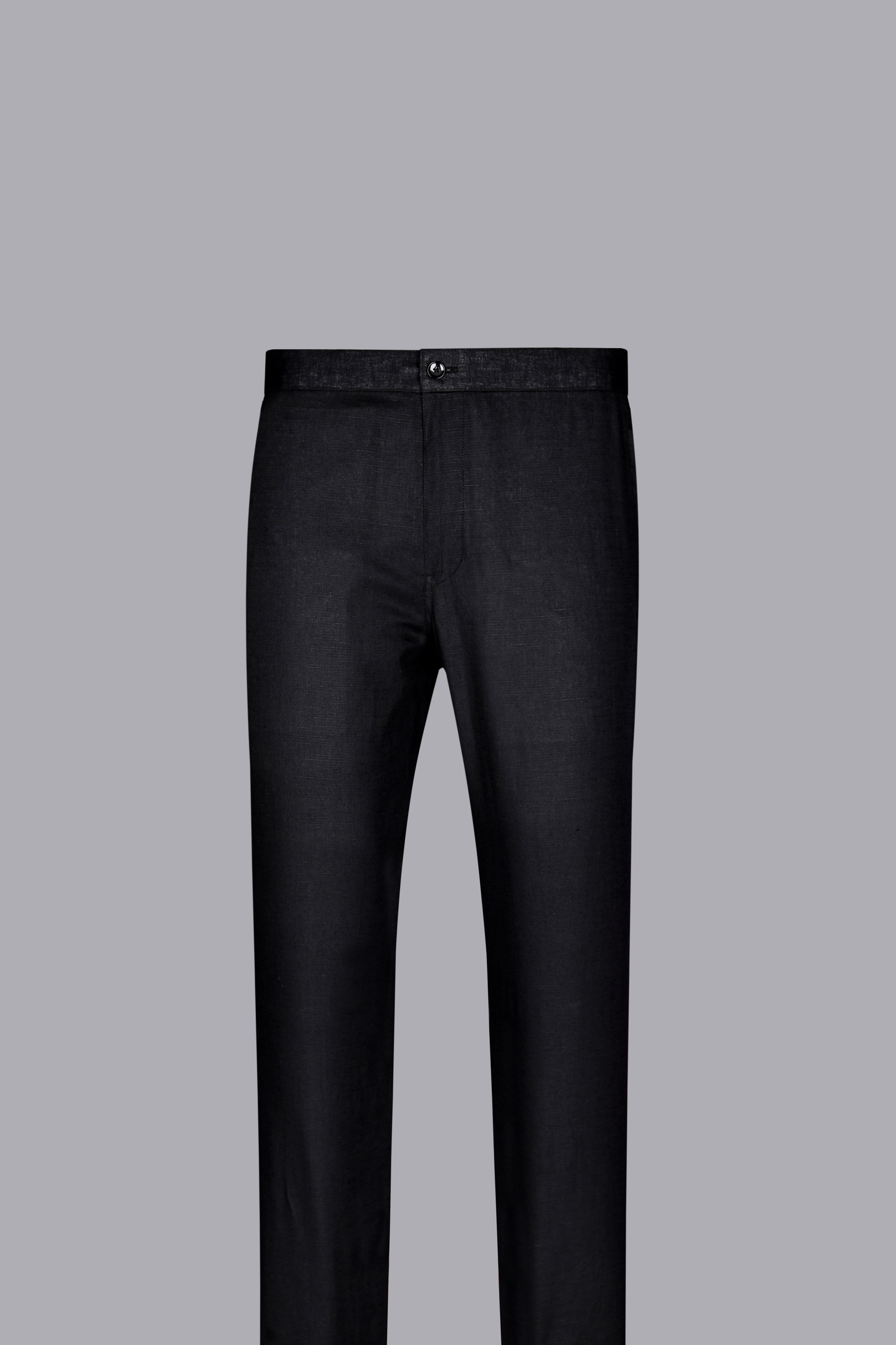 One Black Linen and One Black Cotton Lounge Pants