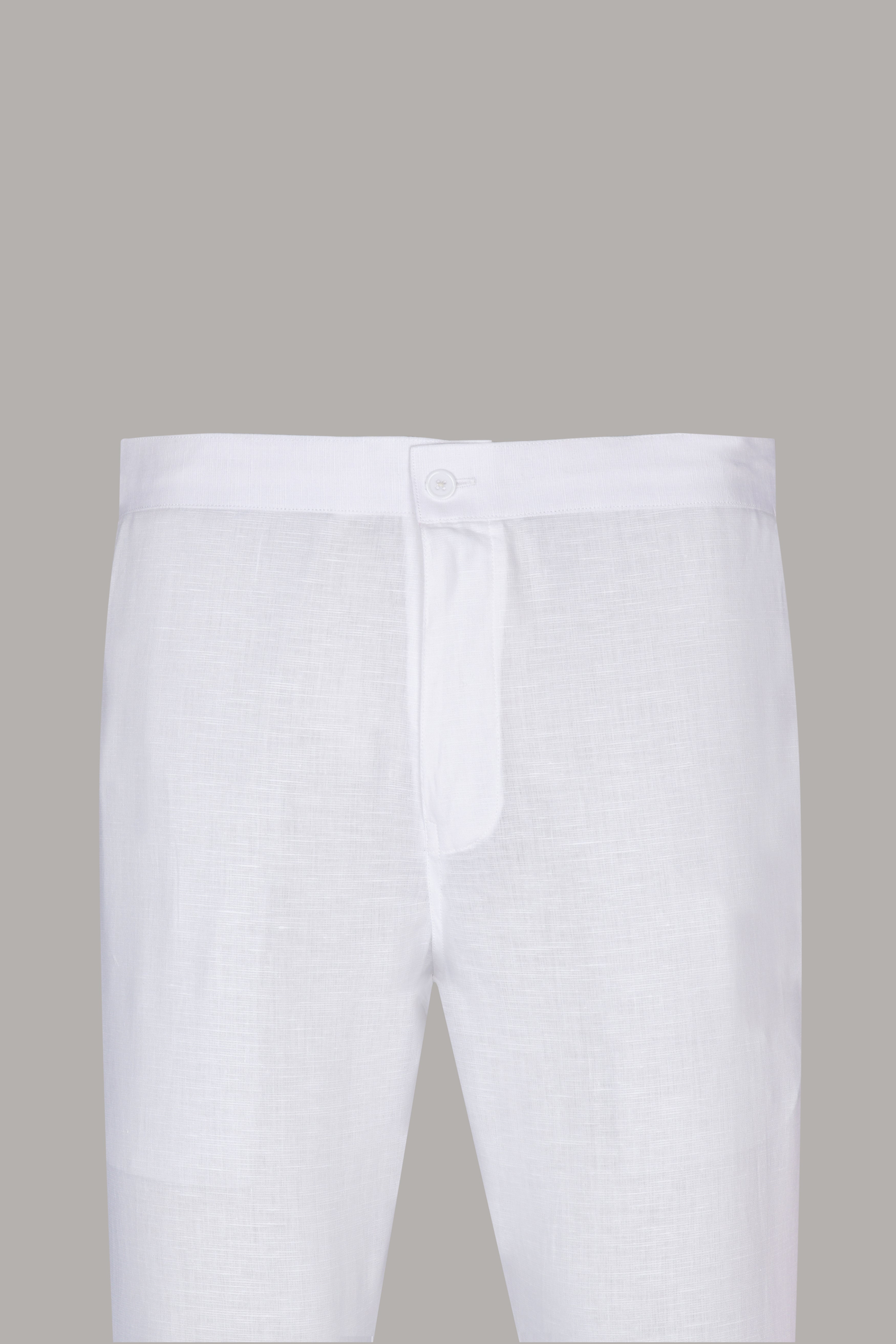 Two White Premium Linen Lounge Pants