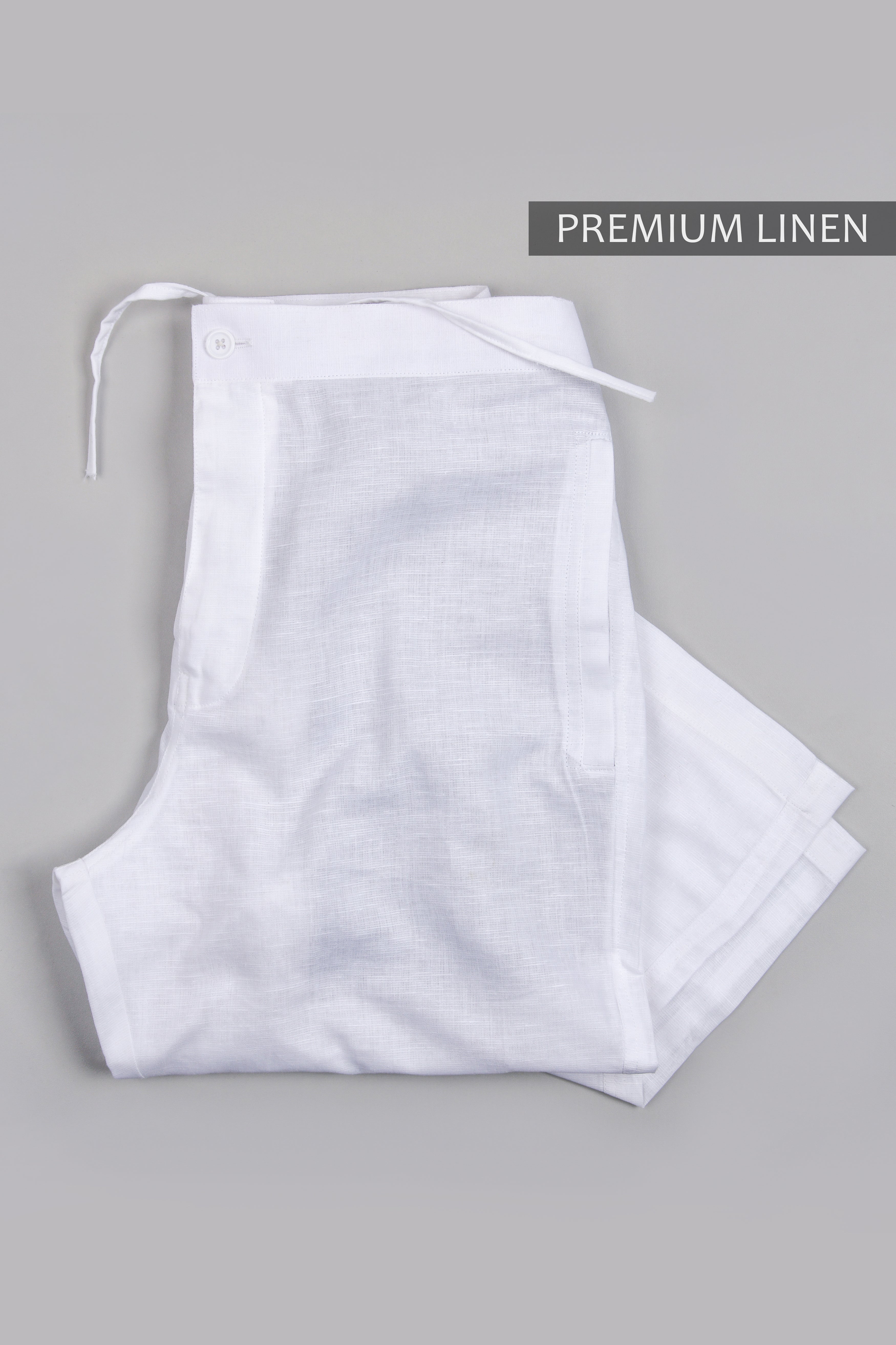 Two White Premium Linen Lounge Pants