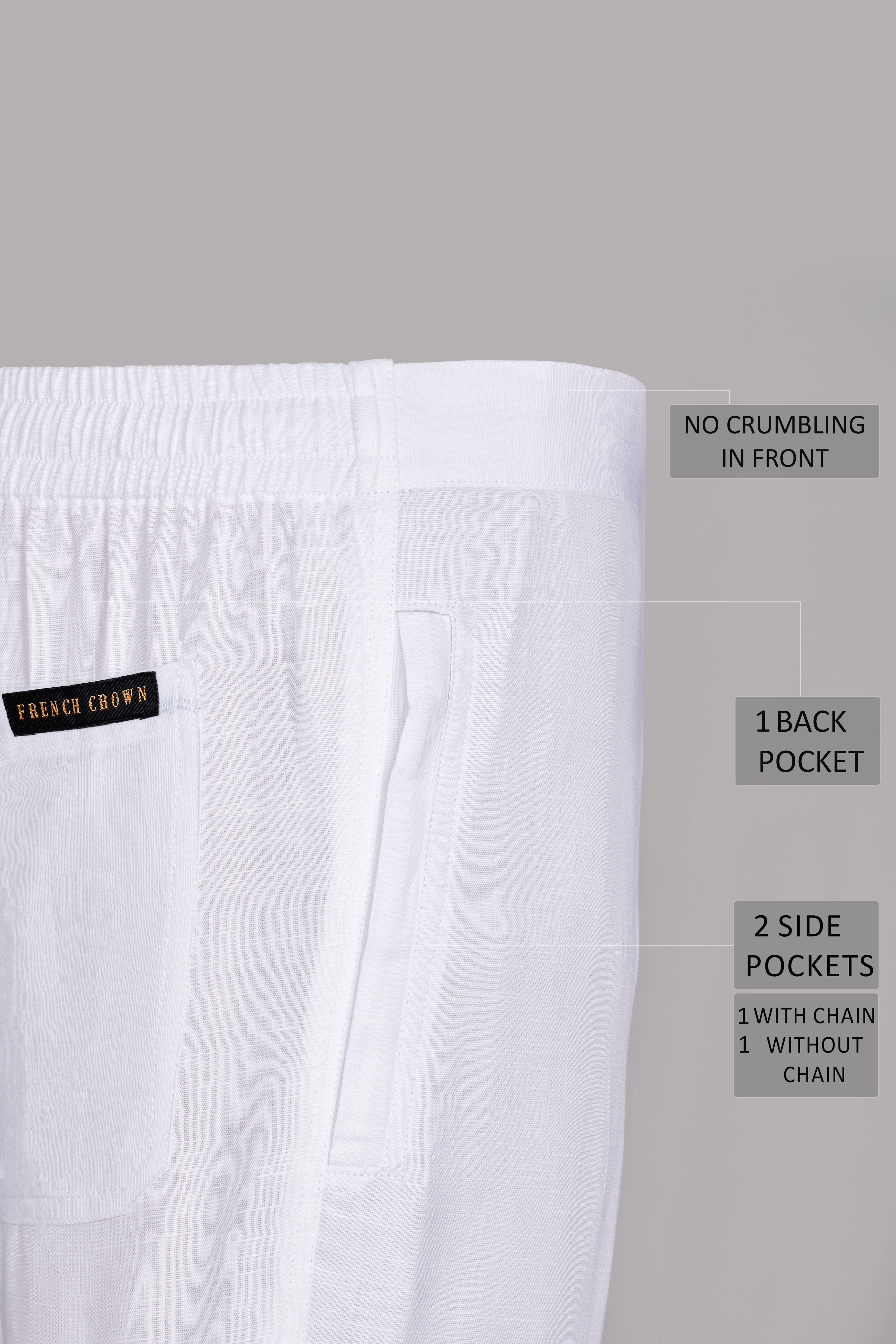 Two White Premium Linen Lounge Pants