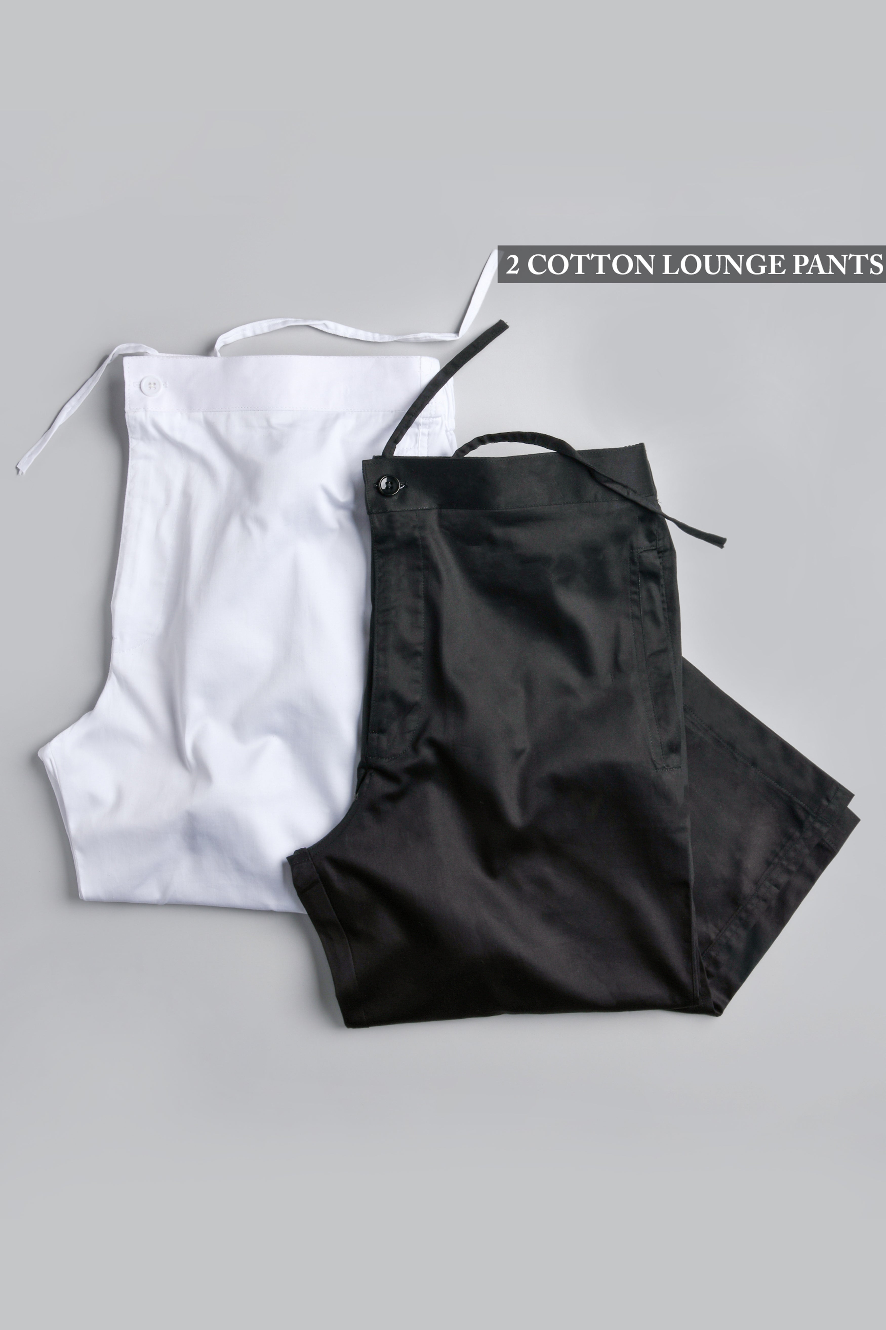 Black and White Premium Cotton Lounge Pants