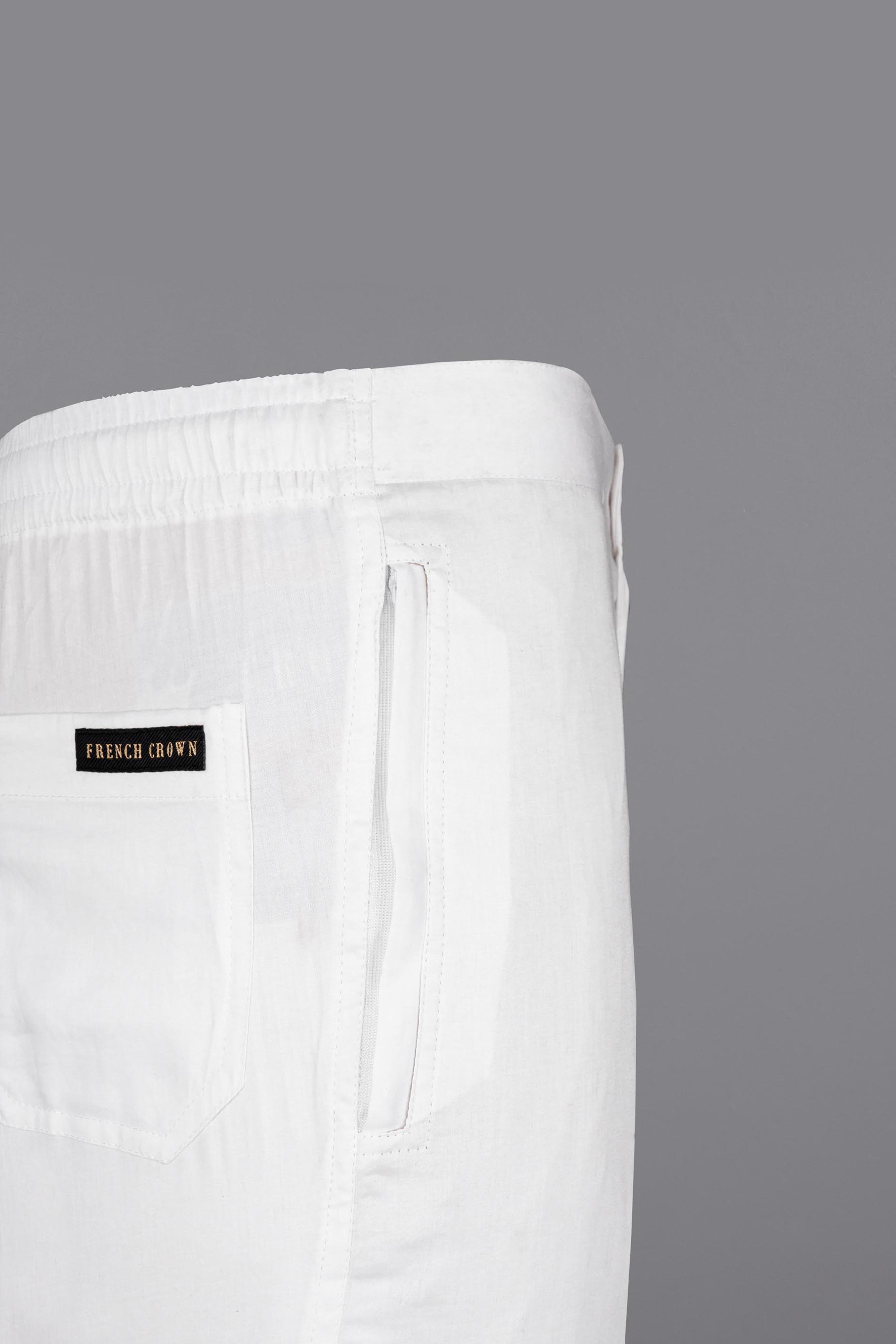 Bright White Super Soft Premium Cotton Designer Lounge Pant