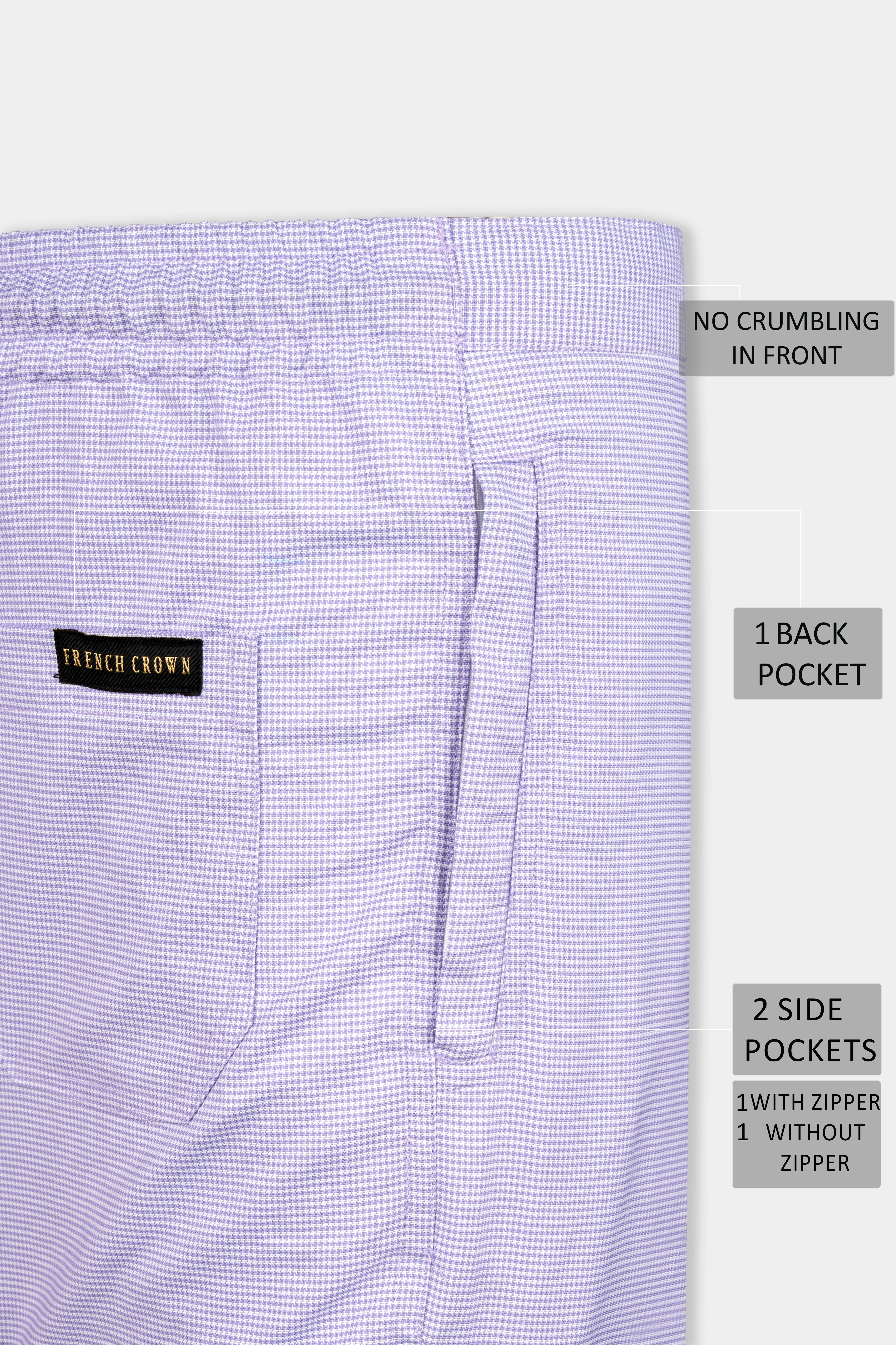 Moonraker Purple Houndstooth Textured Premium Cotton Lounge Pant