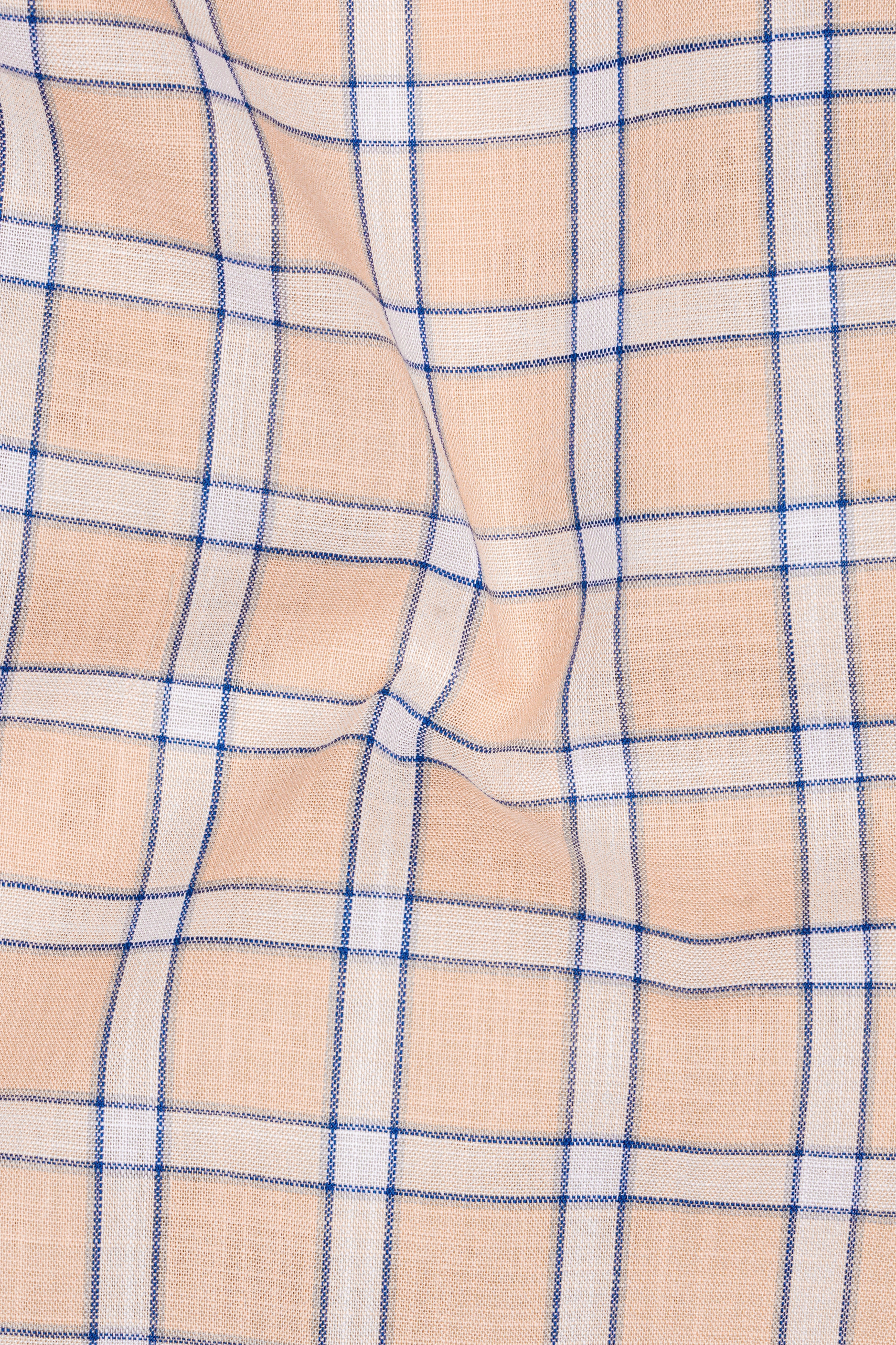Plaivora-Pavlova Peach Plaid Luxurious Linen Lounge Pant