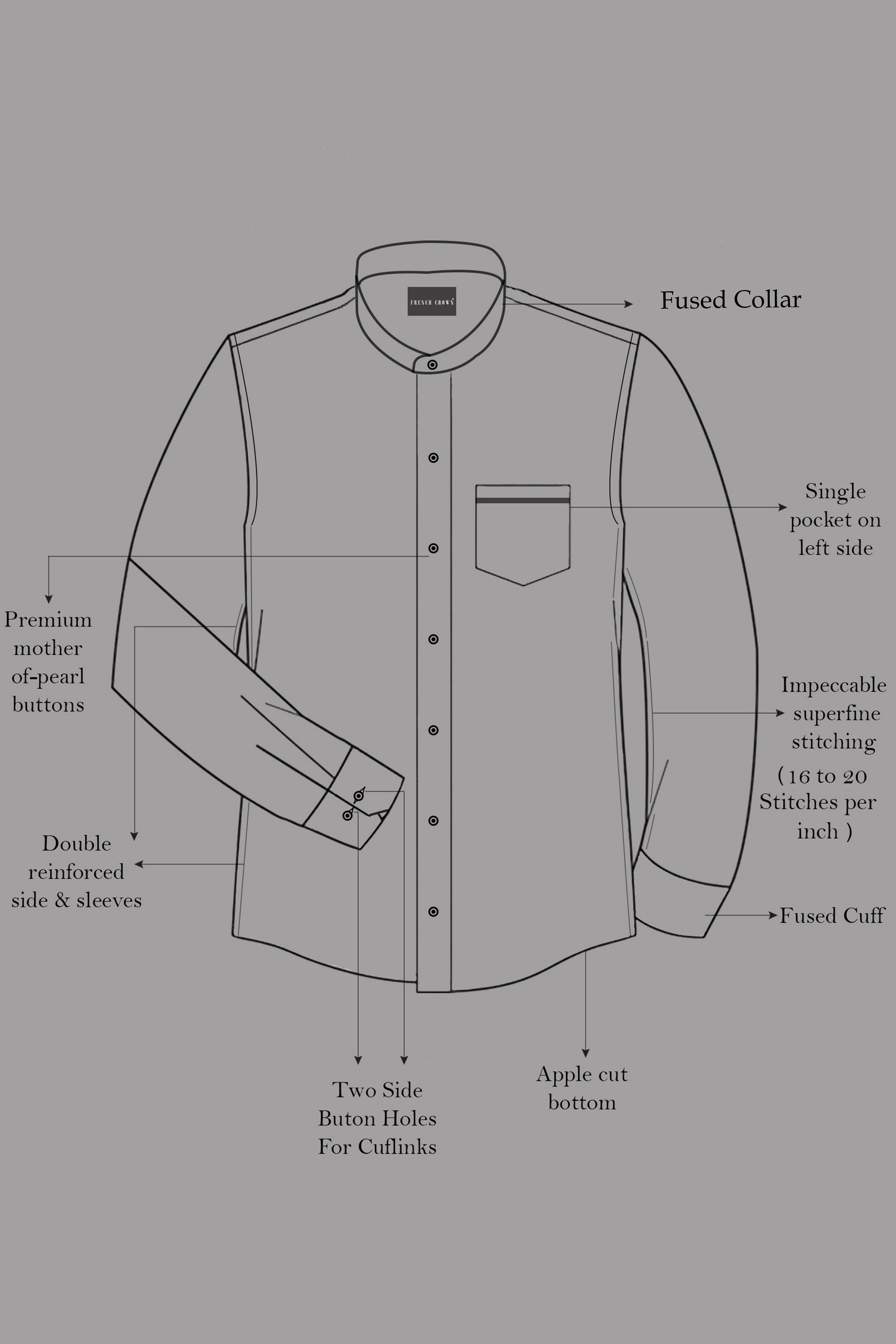 Ivoro Almond Cream Subtle Sheen Super Soft Premium Cotton Mandarin Dress Shirt