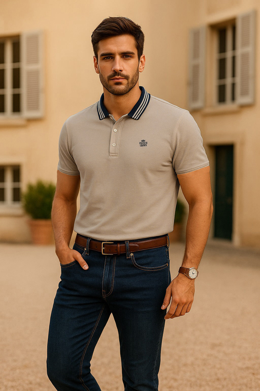 Regnaro-Emperor Brown Premium Cotton Pique Polo