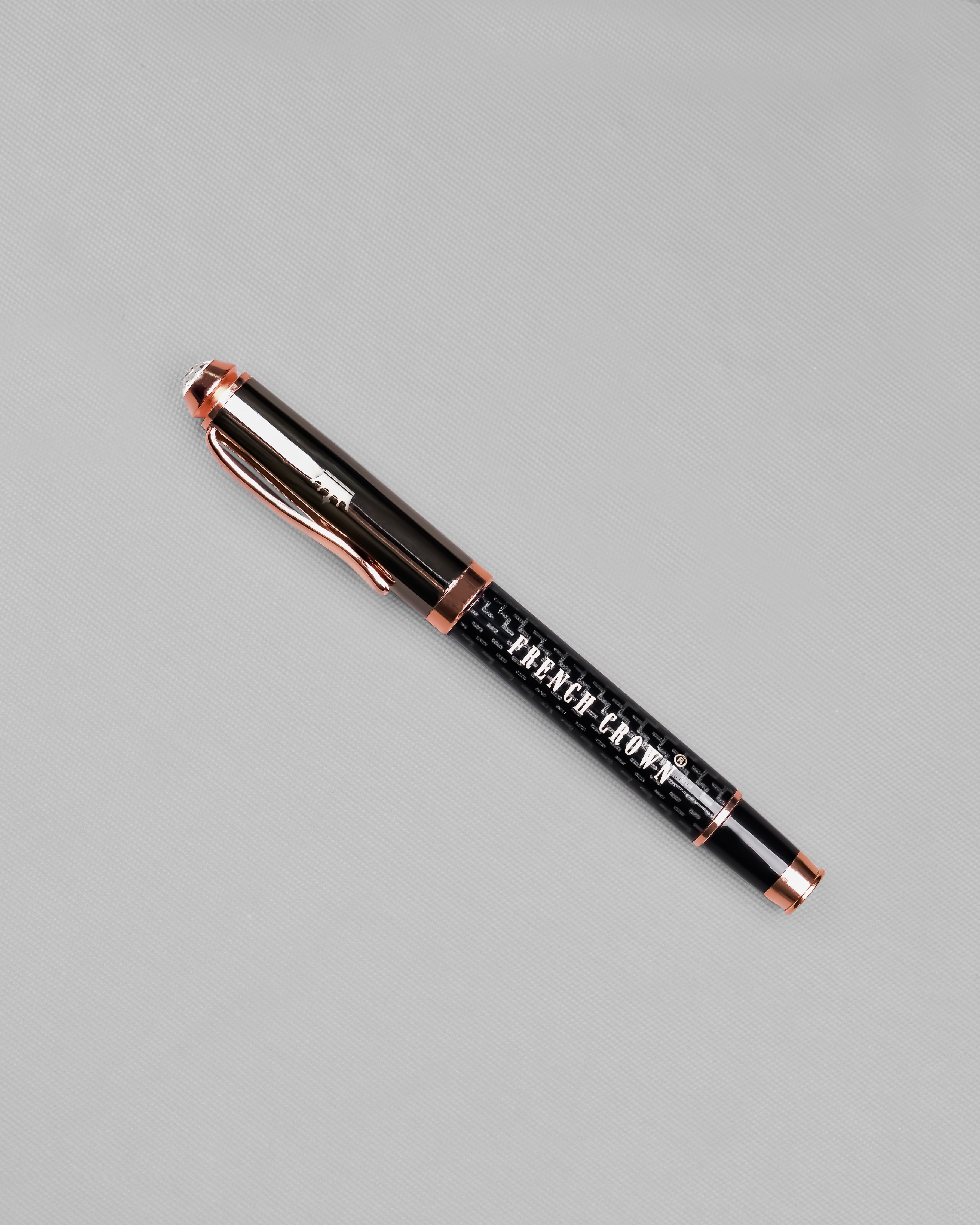 Jade Black with glossy Brown Cap Roller Pen P037