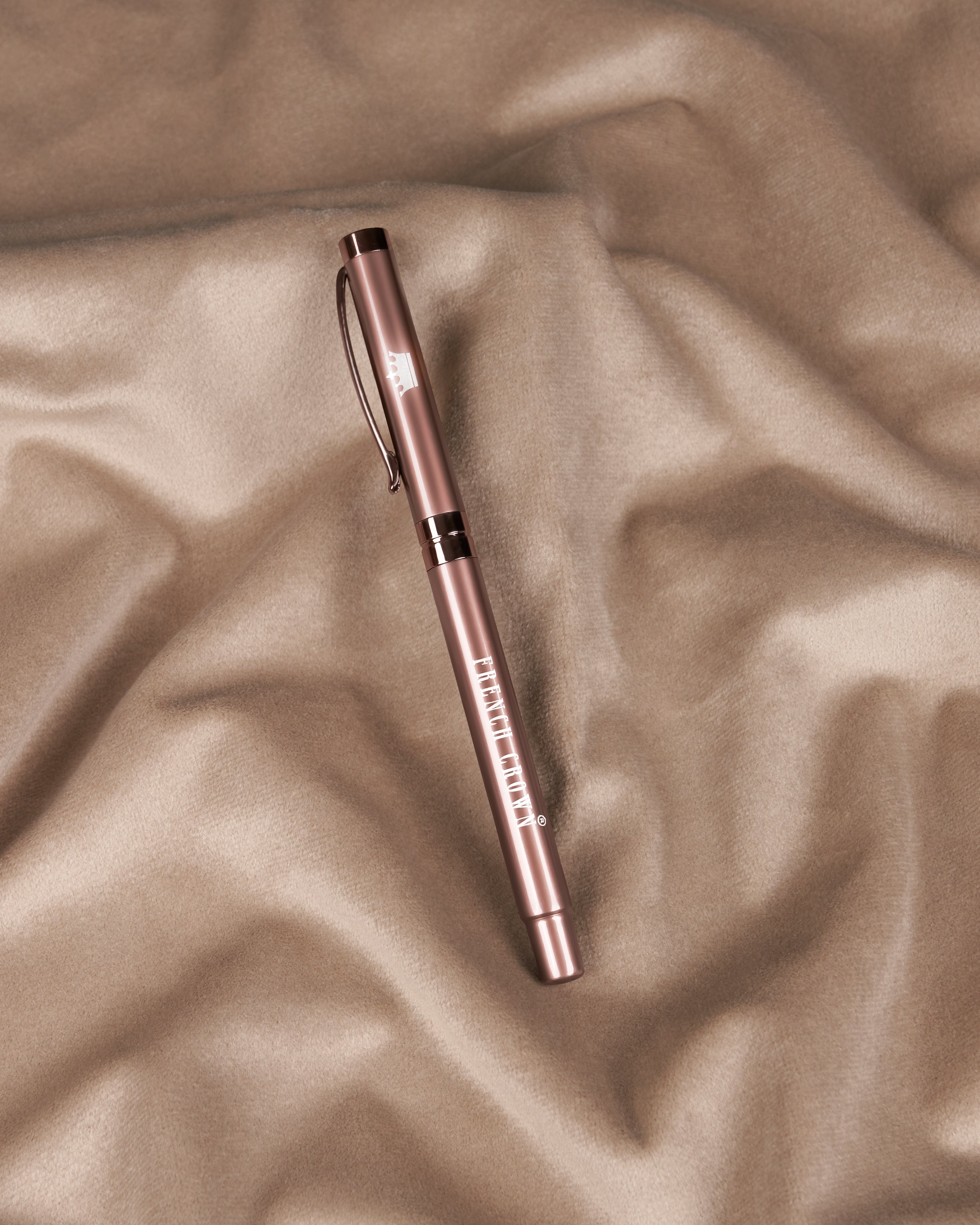 Glossy Brown with Rose Gold Detailed Ball Pen P038