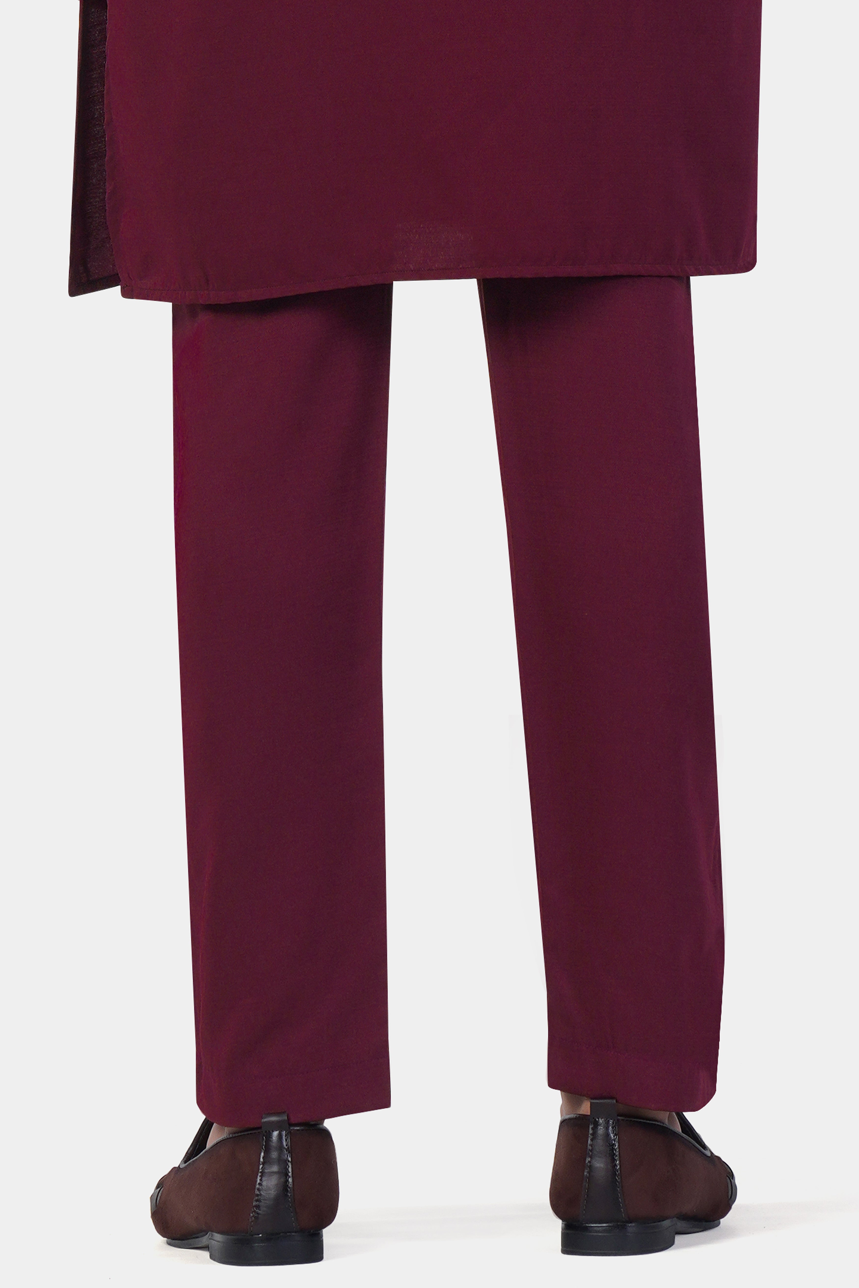 Aubergine Maroon Subtle Sheen Viscose Pajama F-9064