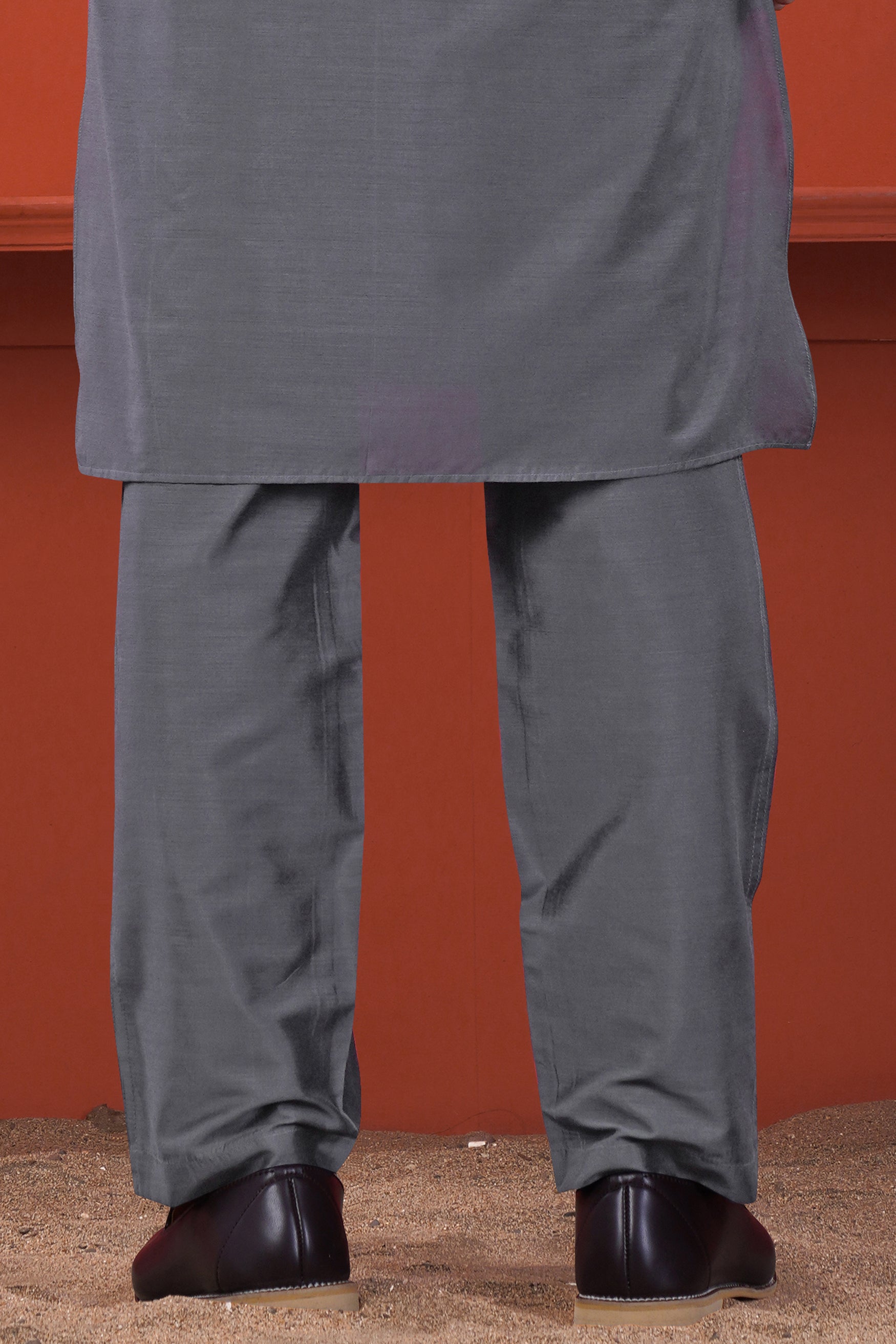 Fuscous Gray Subtle Sheen Viscose Pajama F-8950