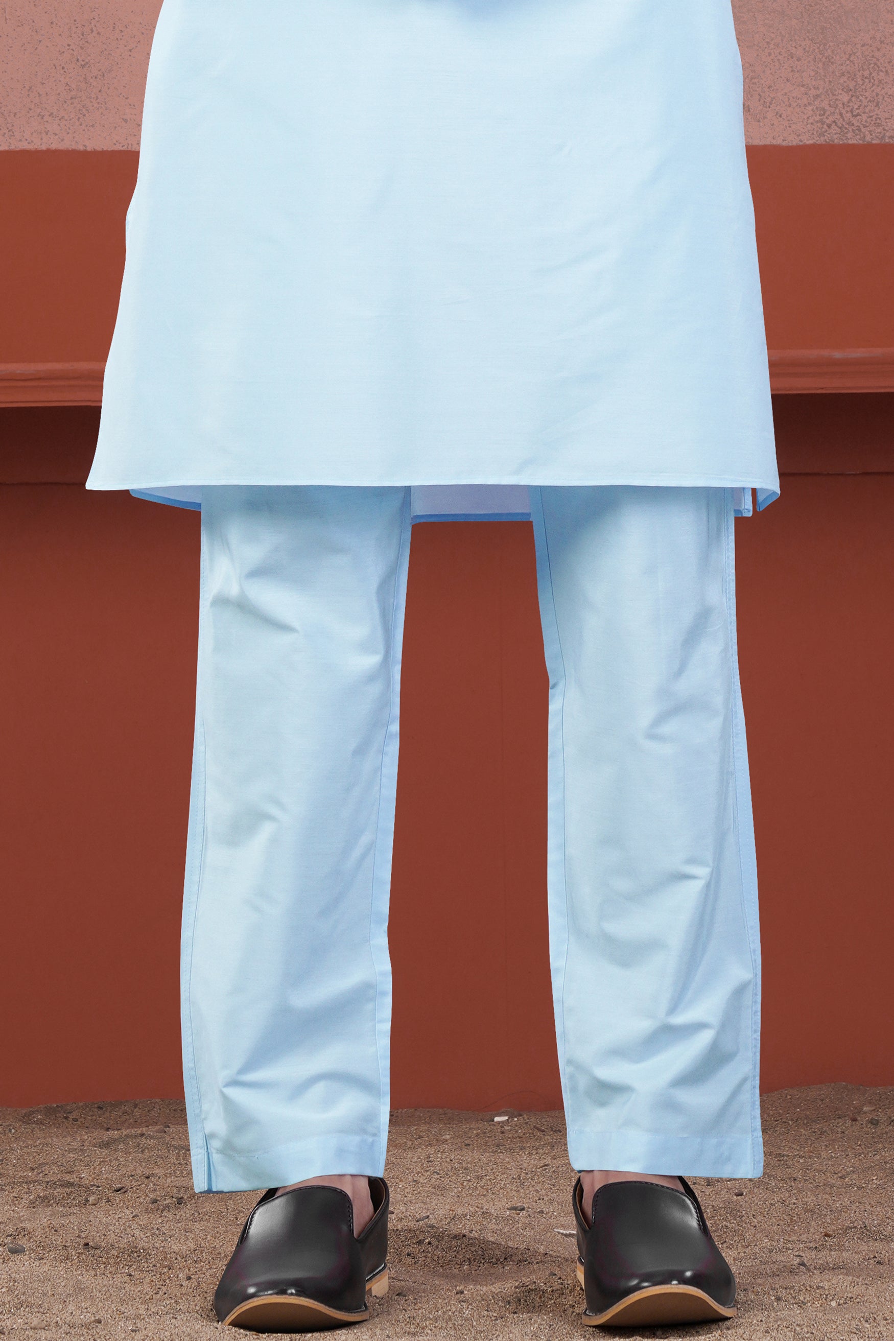 Uranian Blue Subtle Sheen Viscose Pajama F-8944