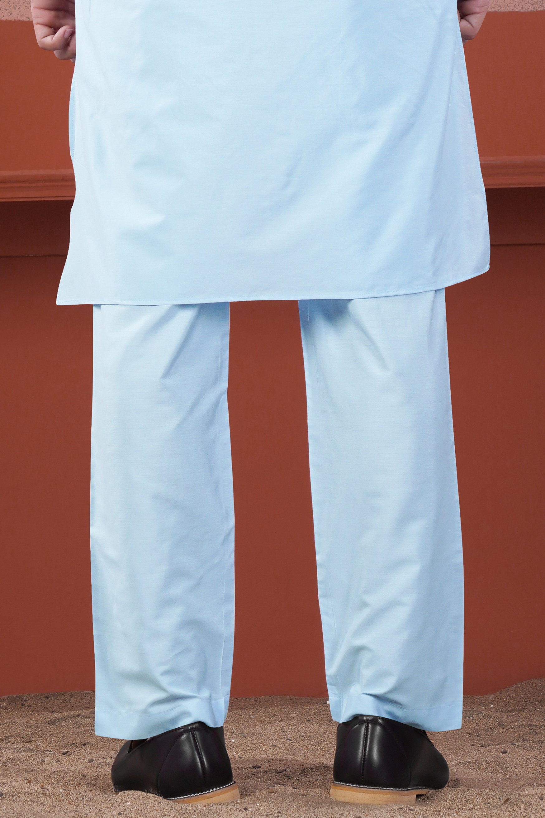 Uranian Blue Subtle Sheen Viscose Pajama F-8944