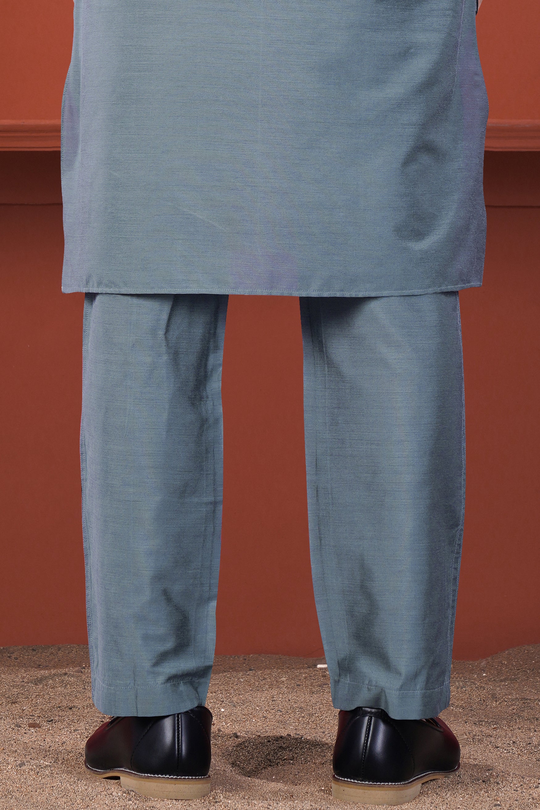 Slate Gray Subtle Sheen Viscose Pajama F-8948