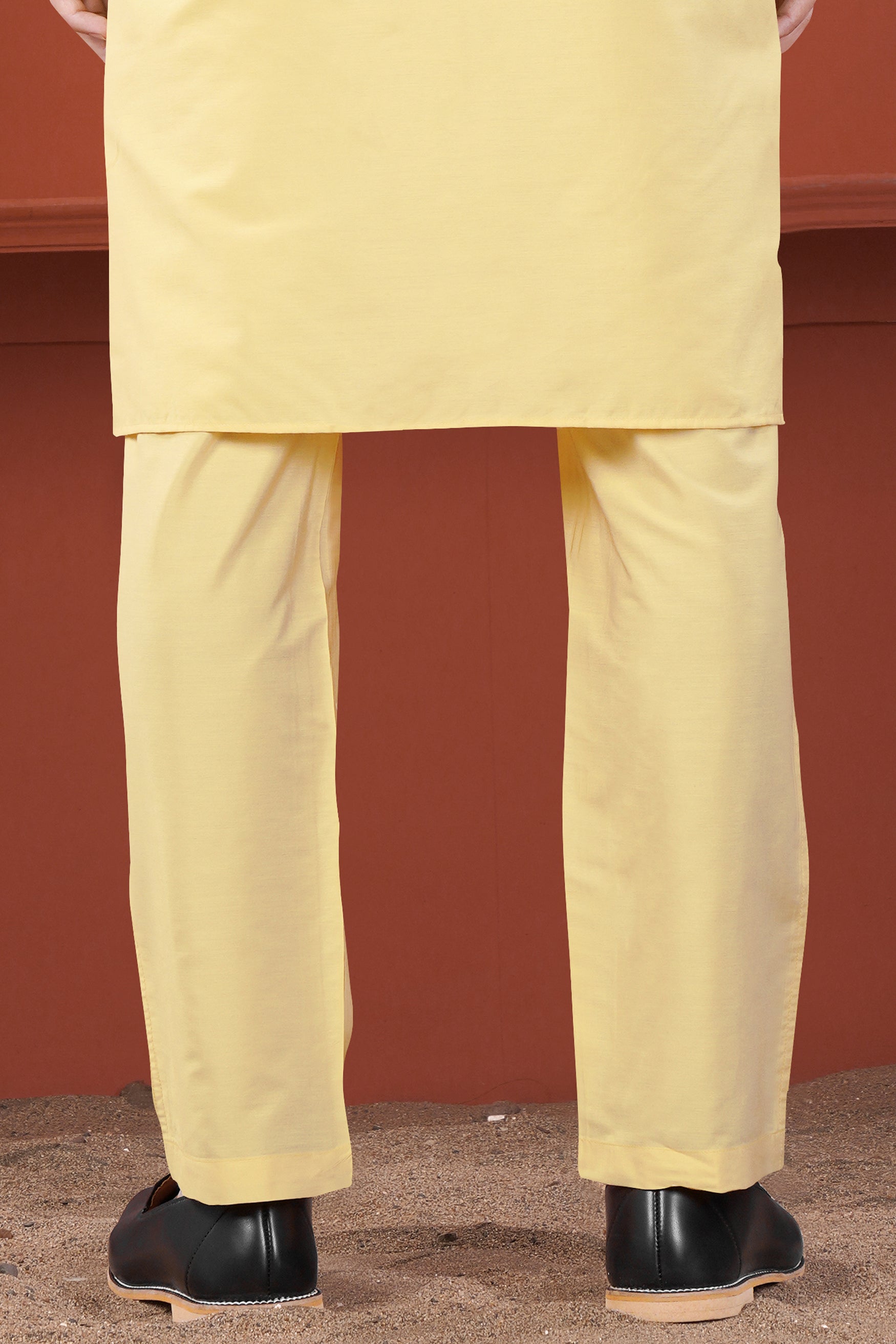 Hampton Yellow Subtle Sheen Viscose Pajama F-8920