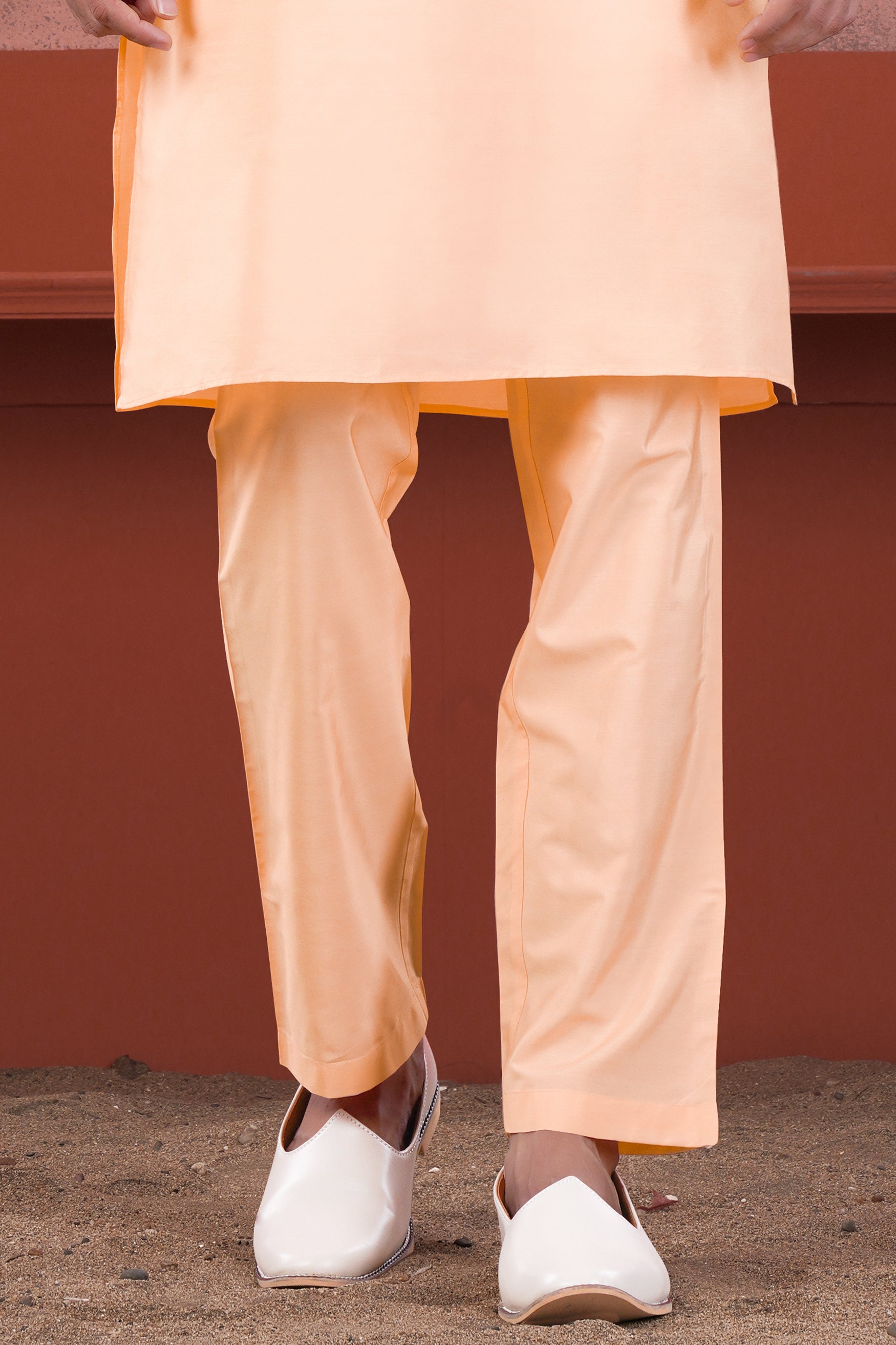 Peach Subtle Sheen Viscose Pajama F-8939