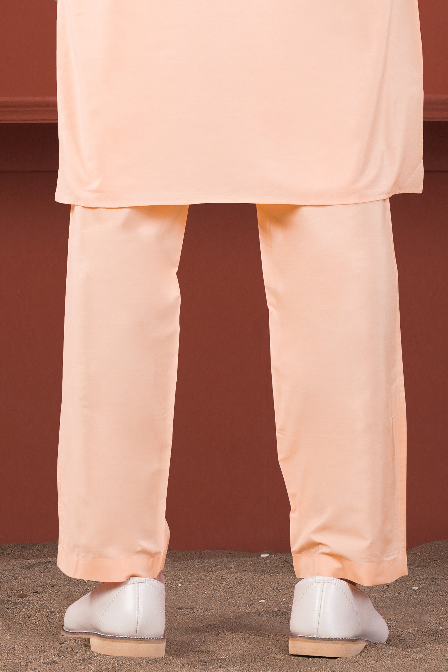 Peach Subtle Sheen Viscose Pajama F-8939