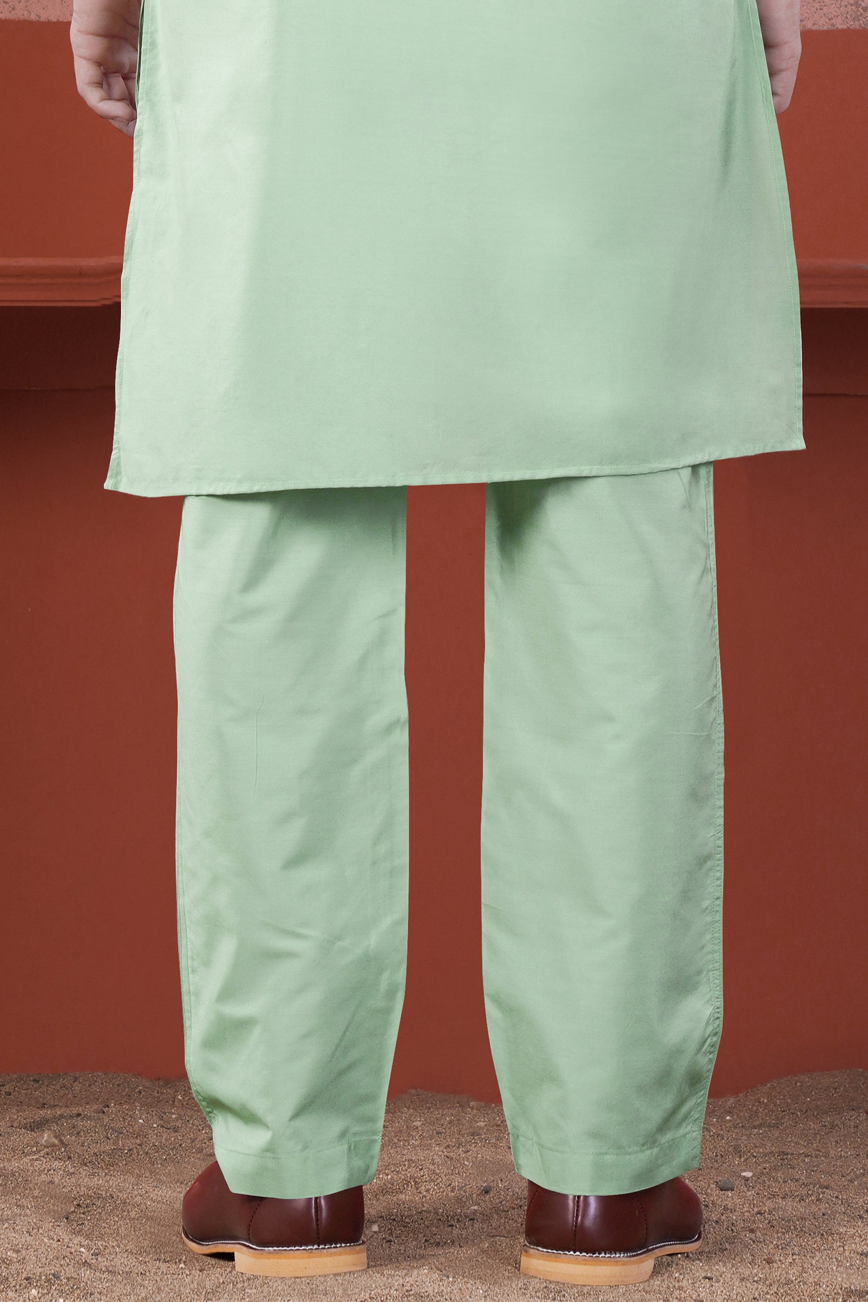 Sprout Green Subtle Sheen Viscose Pajama F-8918