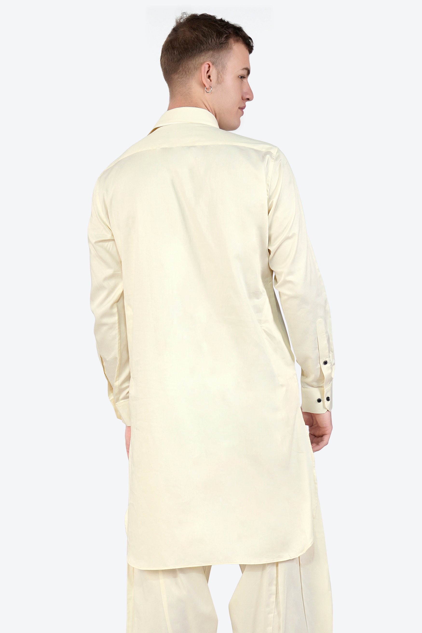 Merino Cream Subtle Sheen Super Soft Premium Cotton Pathani