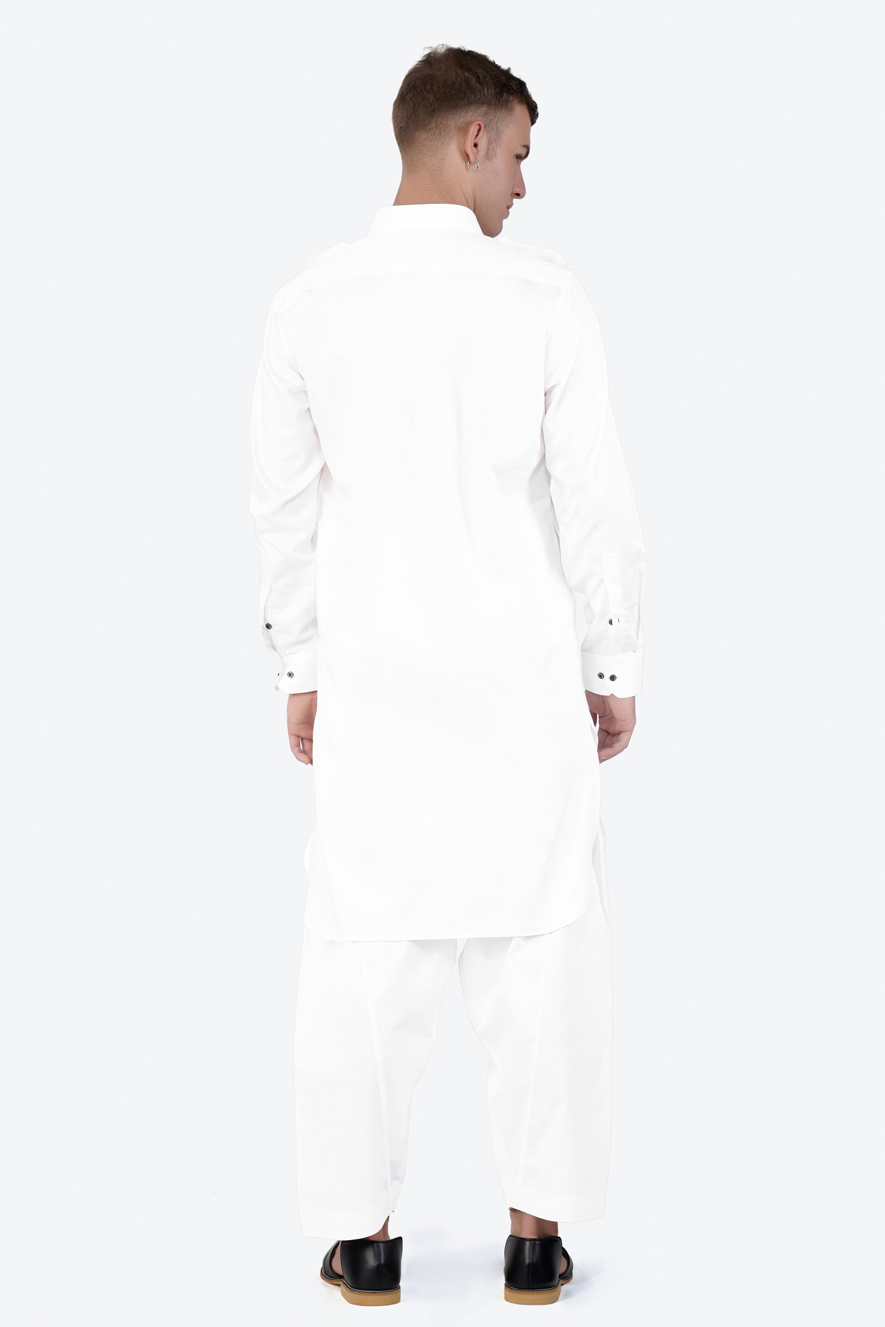 Bright White Subtle Sheen Super Soft Premium Cotton Pathani