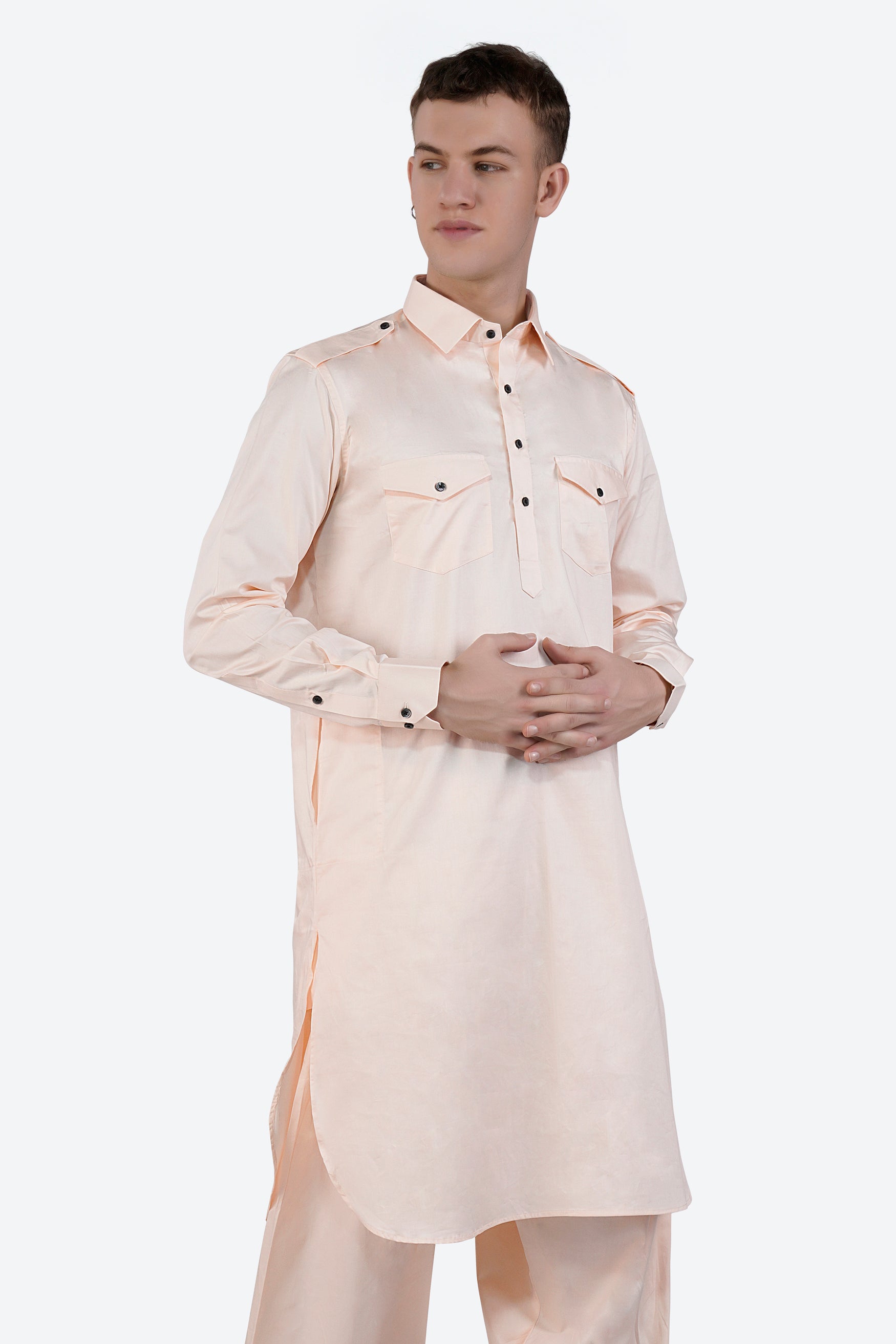 Gainsboro Beige Subtle Sheen Super Soft Premium Cotton Pathani