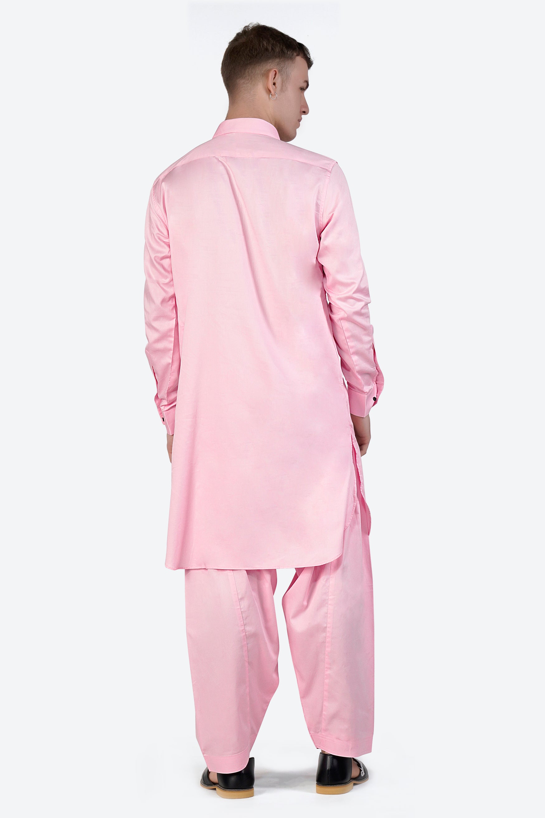 Pastel Pink Subtle Sheen Super Soft Premium Cotton Pathani