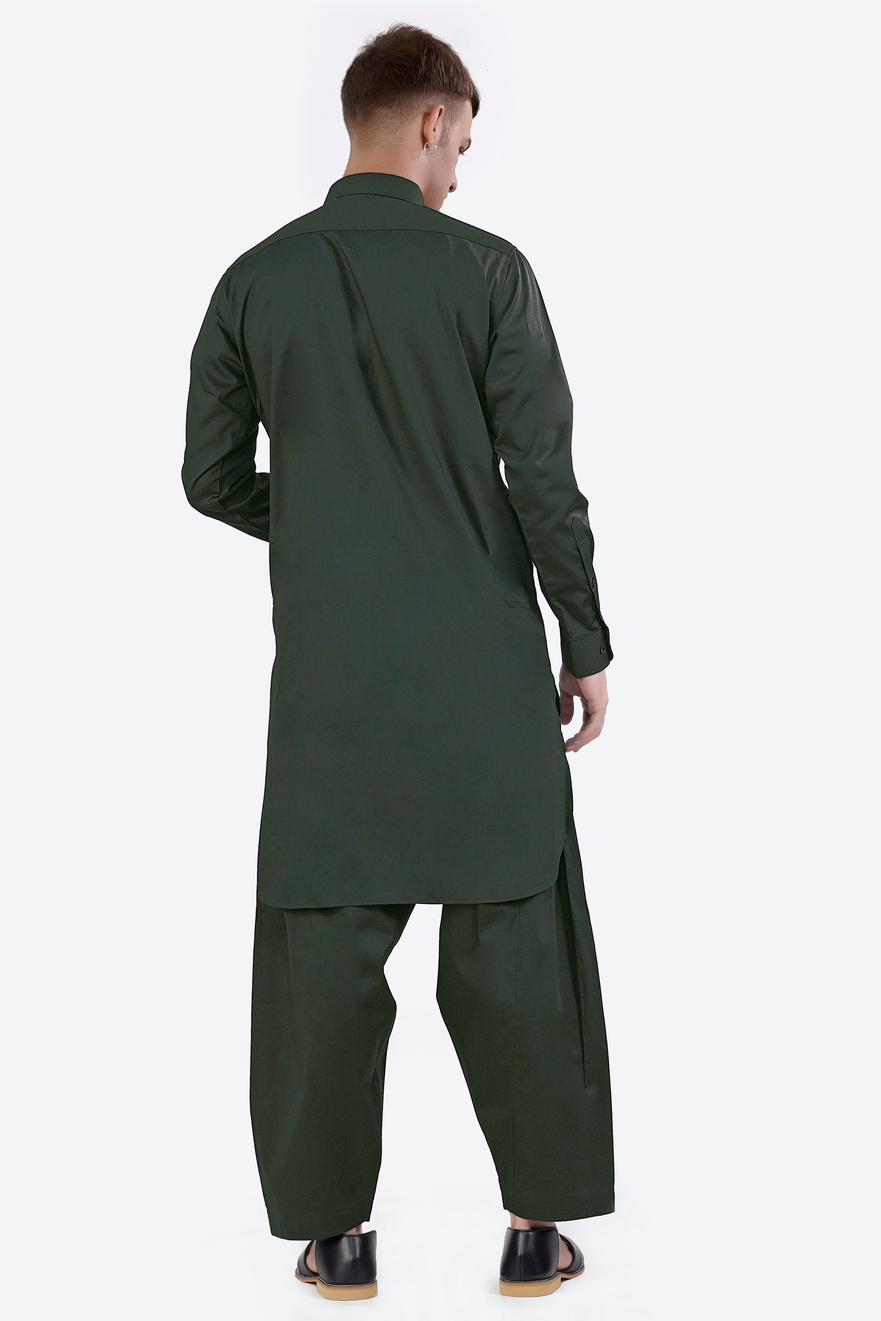 Timber Green Subtle Sheen Super Soft Premium Cotton Pathani