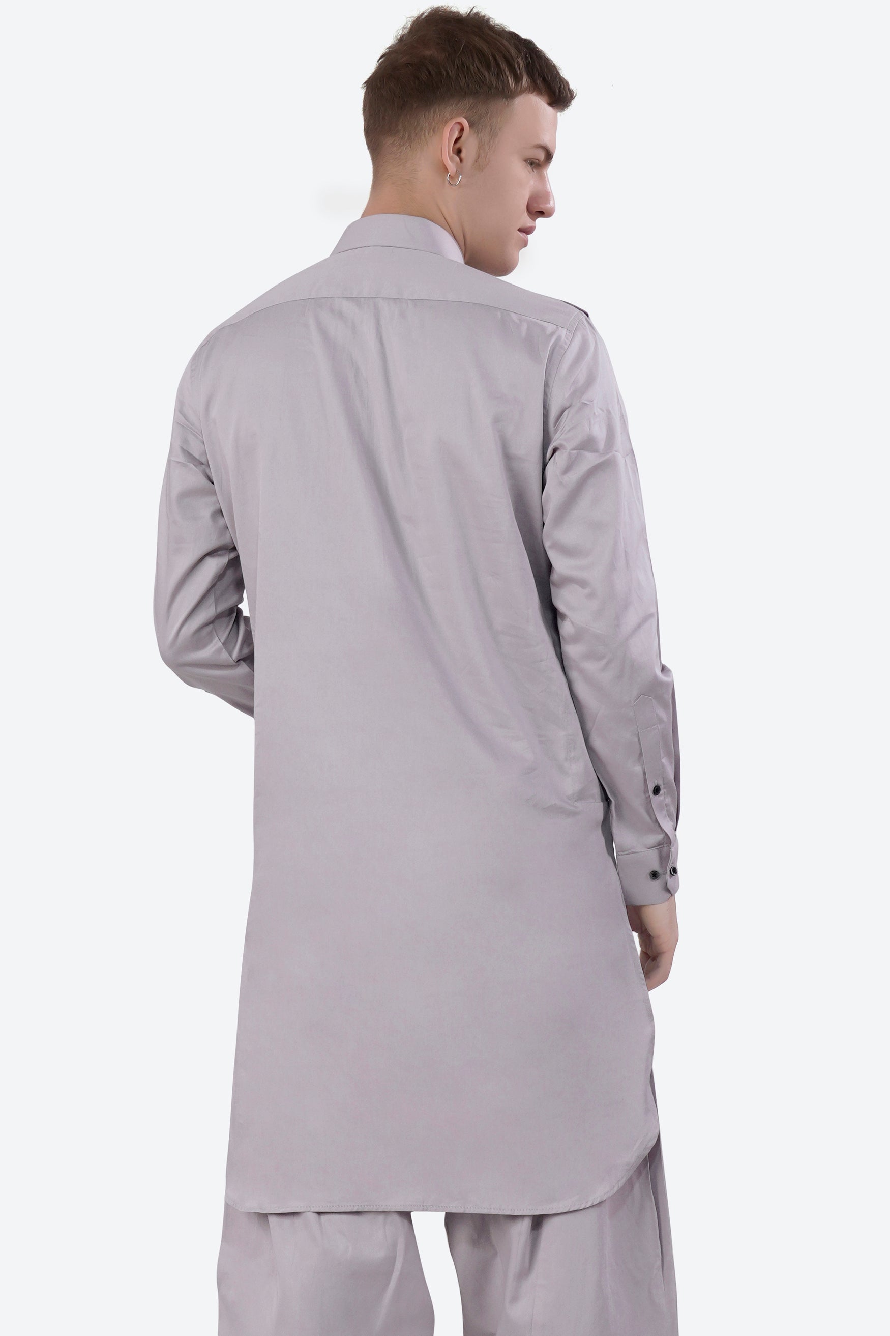 Pale Slate Lavender Subtle Sheen Super Soft Premium Cotton Pathani