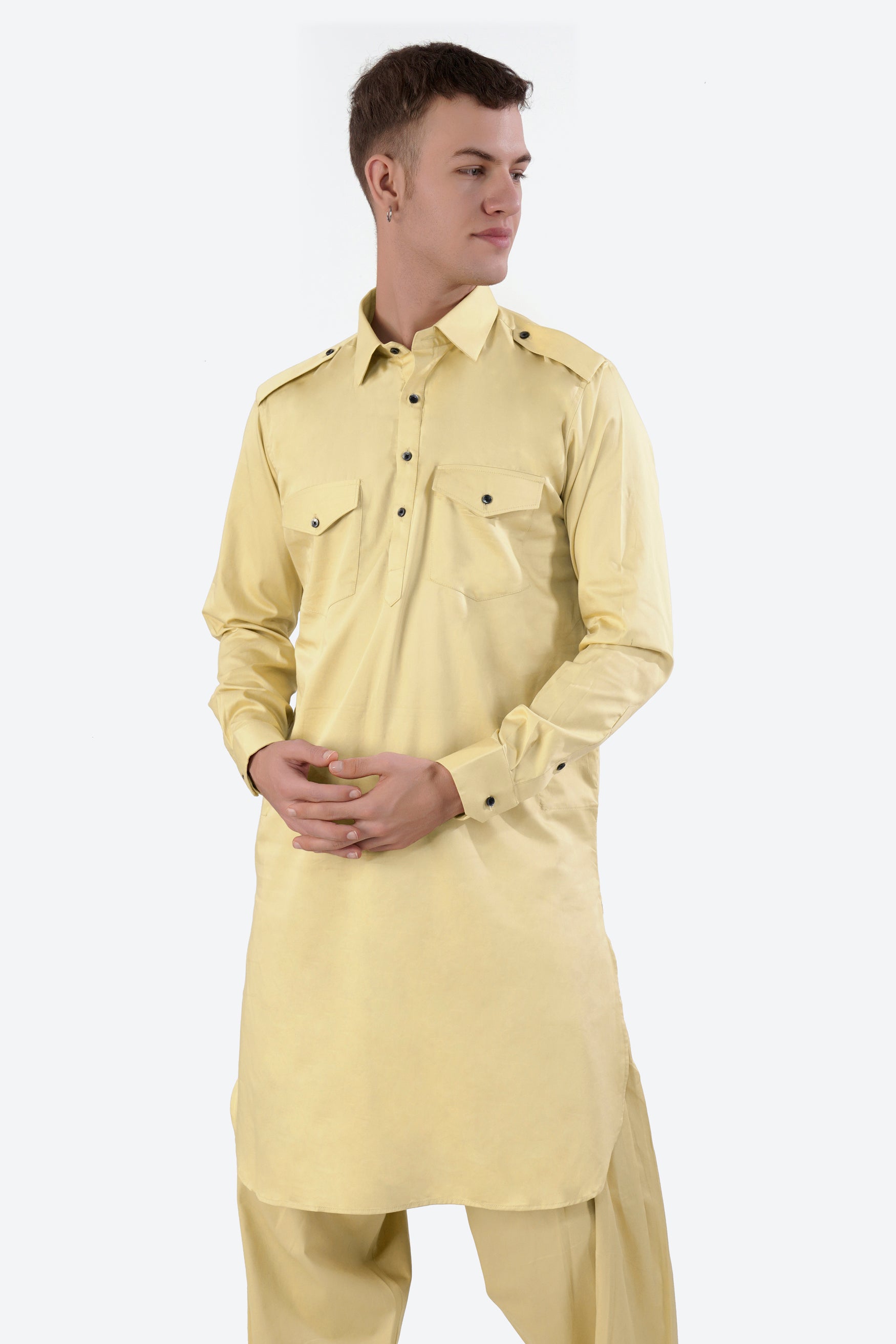 Sidecar Beige Subtle Sheen Super Soft Premium Cotton Pathani