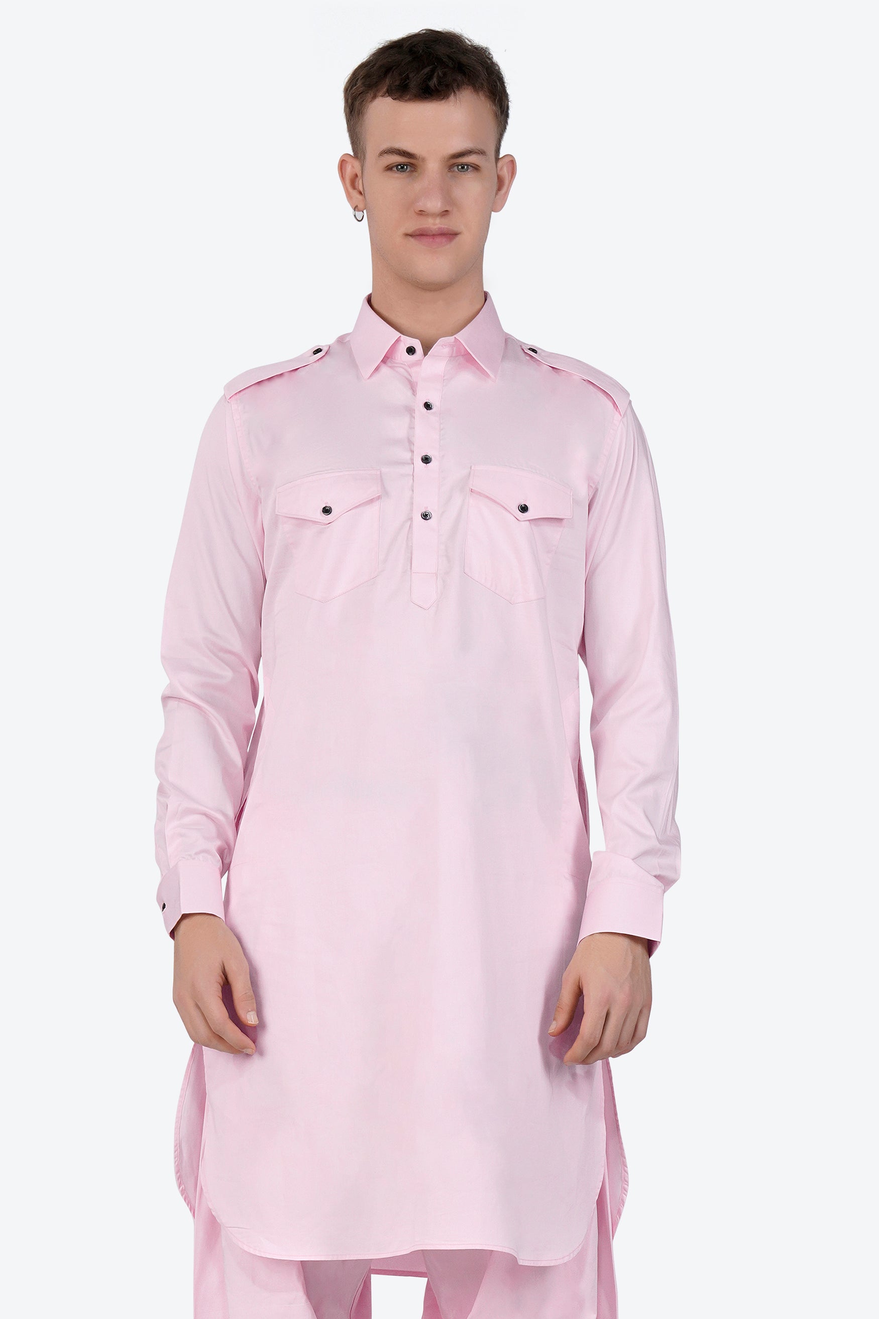 Carousel Pink Subtle Sheen Super Soft Premium Cotton Pathani