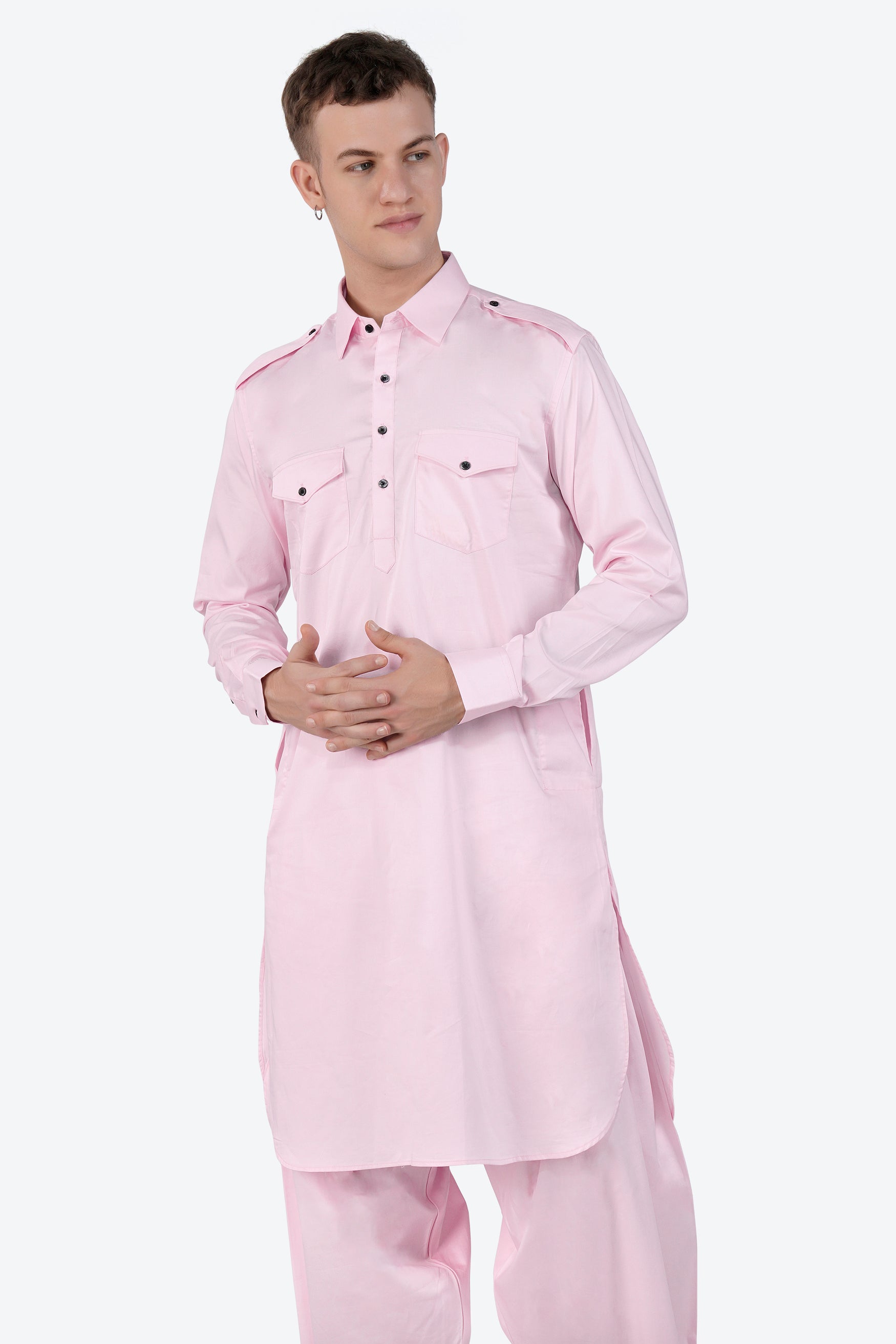 Carousel Pink Subtle Sheen Super Soft Premium Cotton Pathani