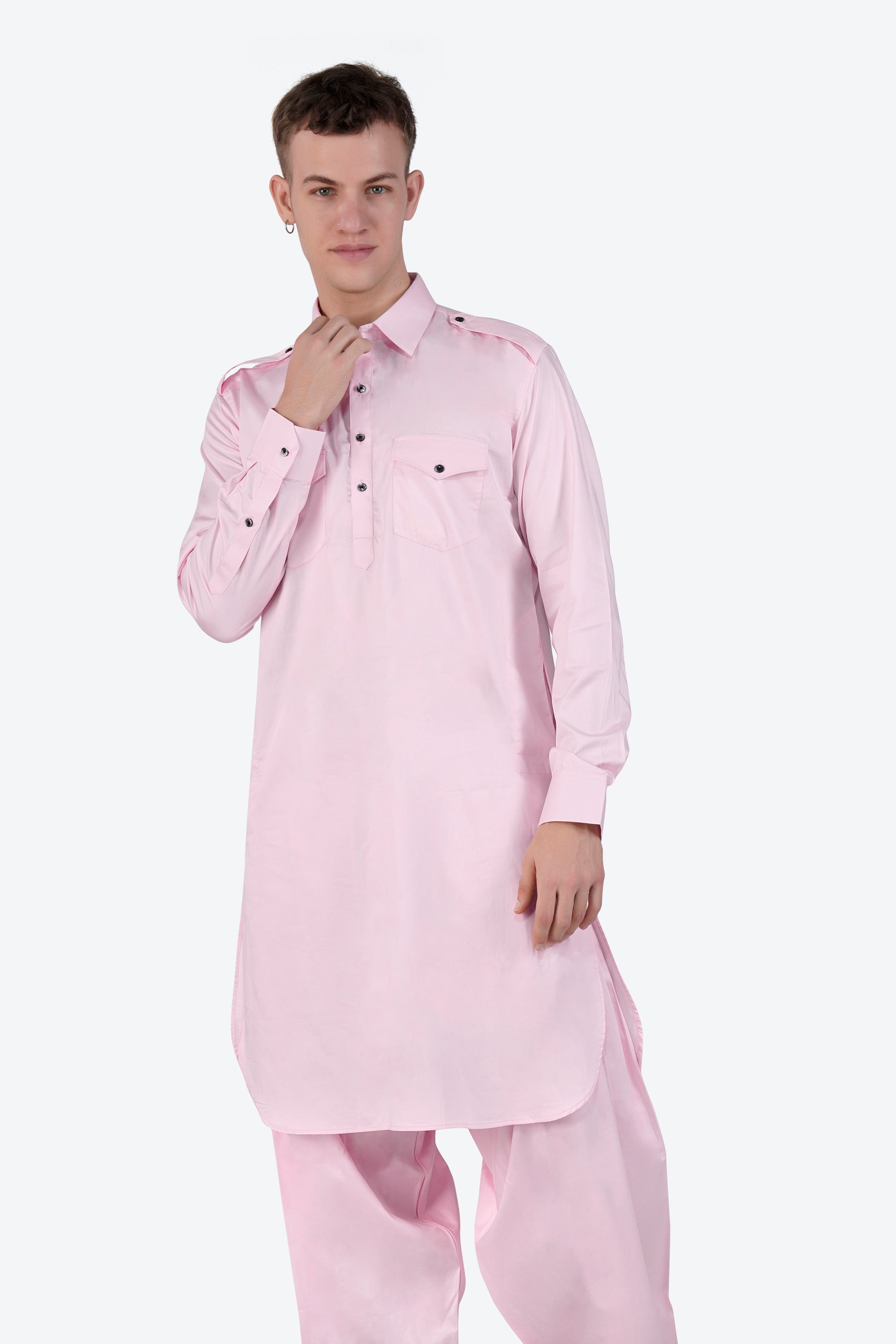 Carousel Pink Subtle Sheen Super Soft Premium Cotton Pathani