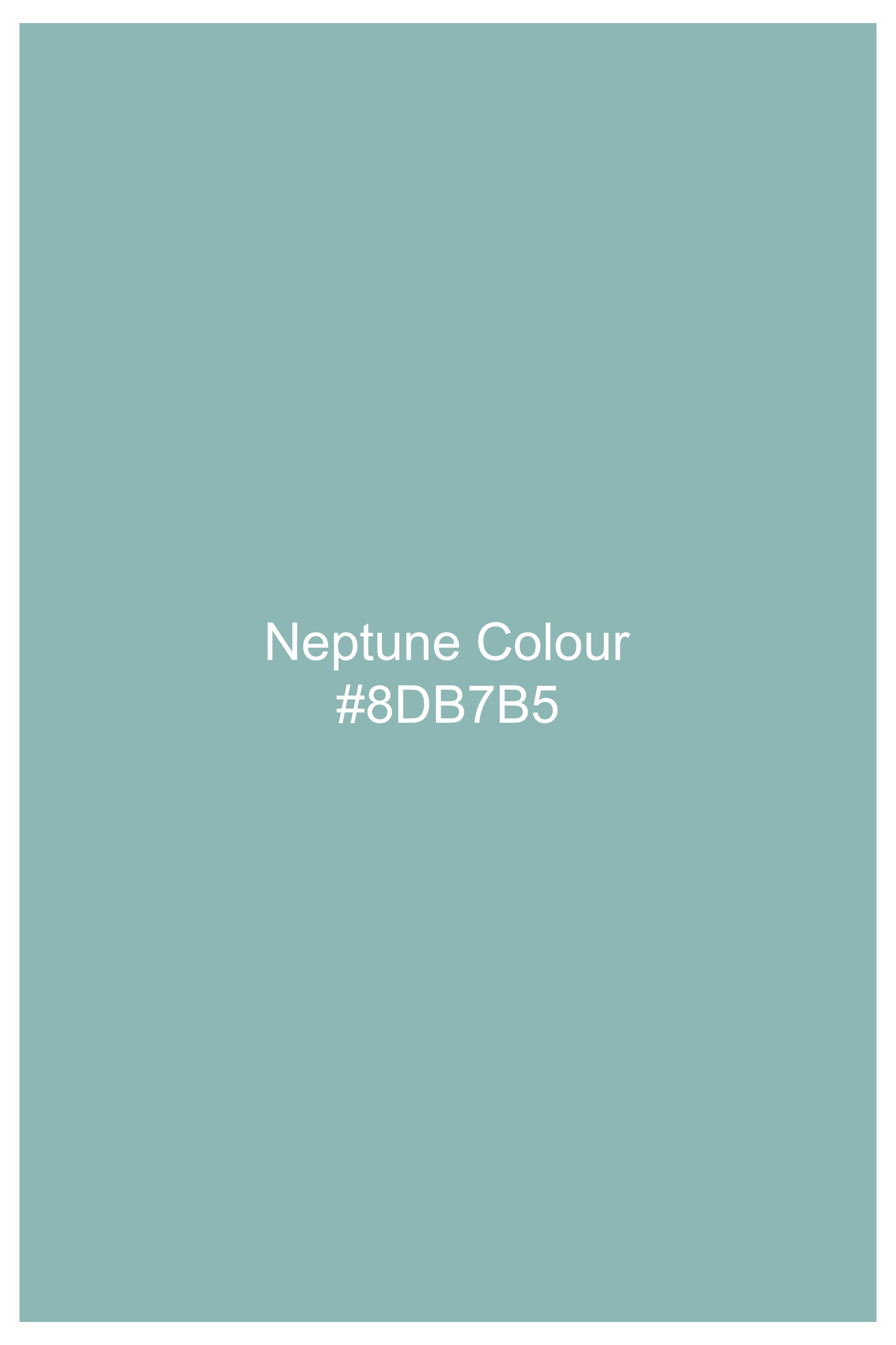 Neptune Blue Subtle Sheen Super Soft Premium Cotton Pathani Set