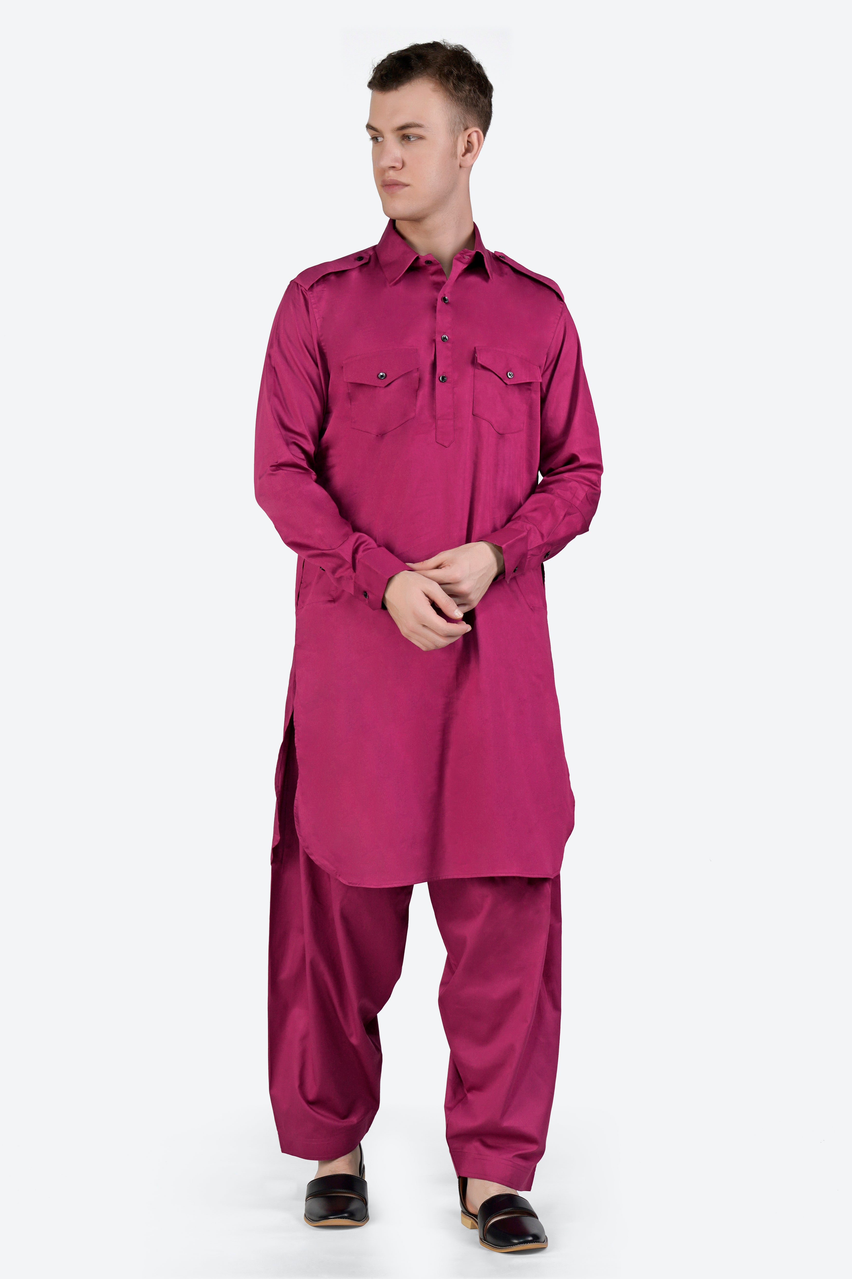 Rouge Pink Subtle Sheen Super Soft Premium Cotton Dhoti