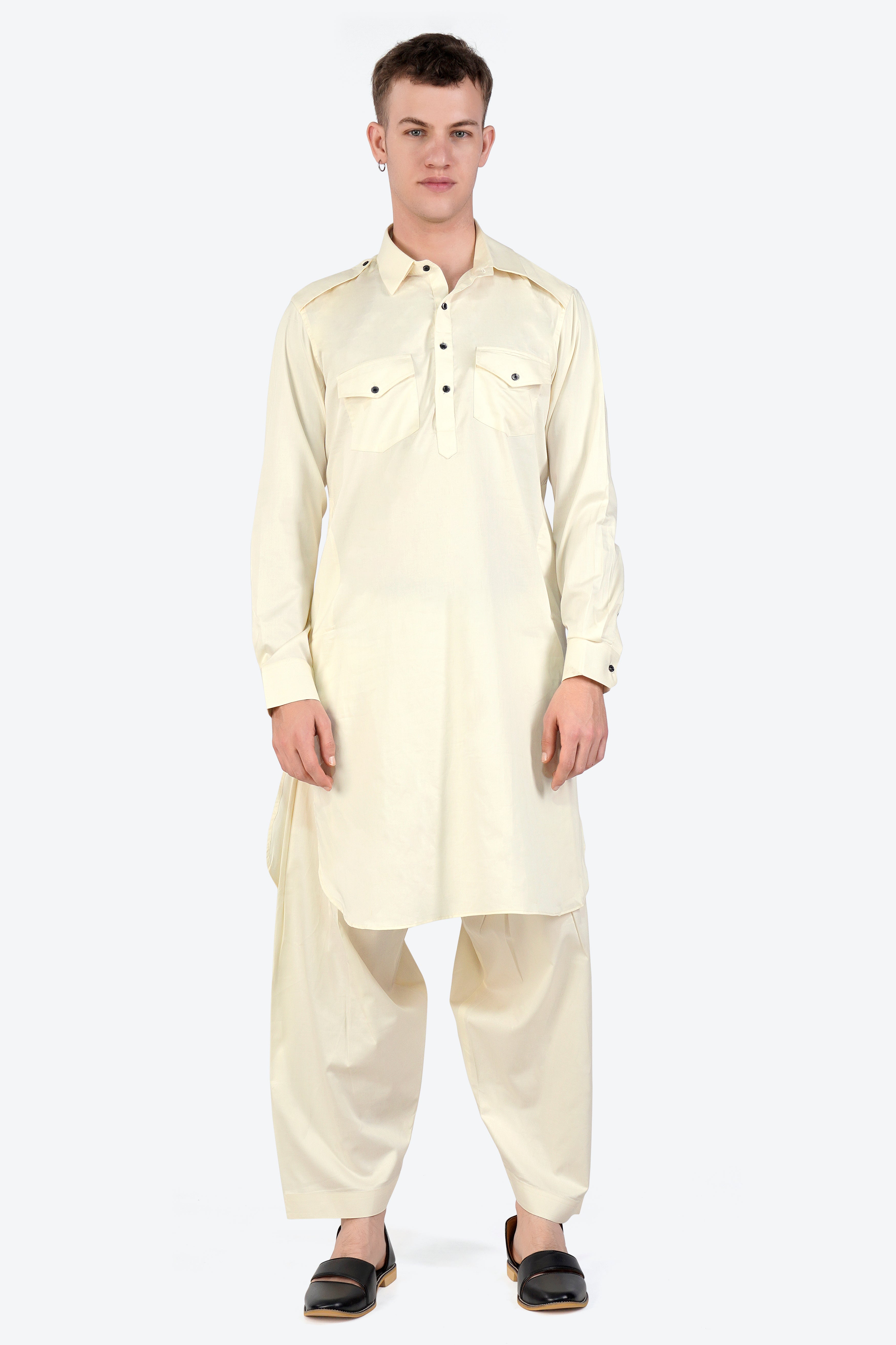 Merino Cream Dhoti F-6303