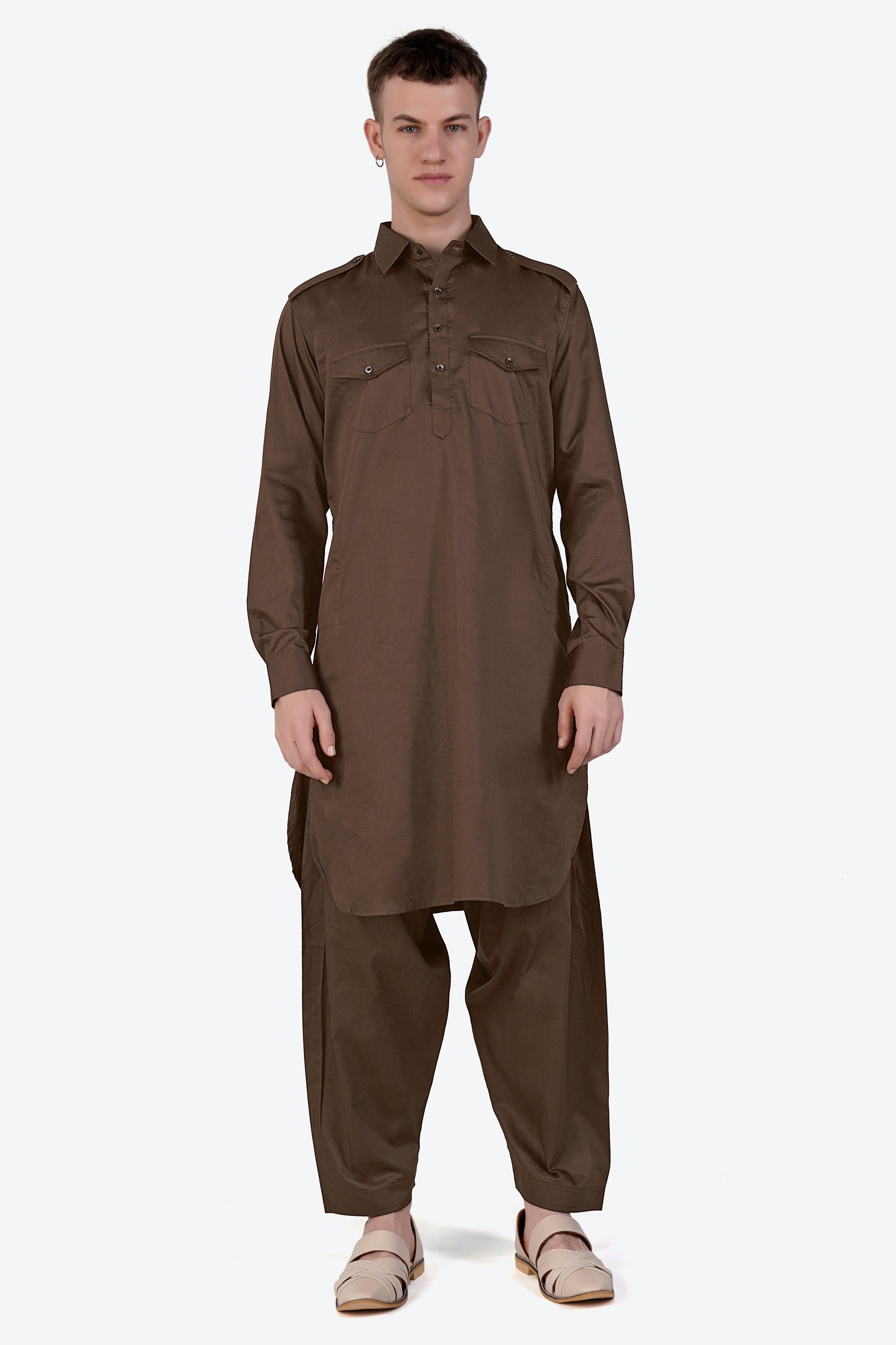 Medium Taupe Brown Dhoti F-6310