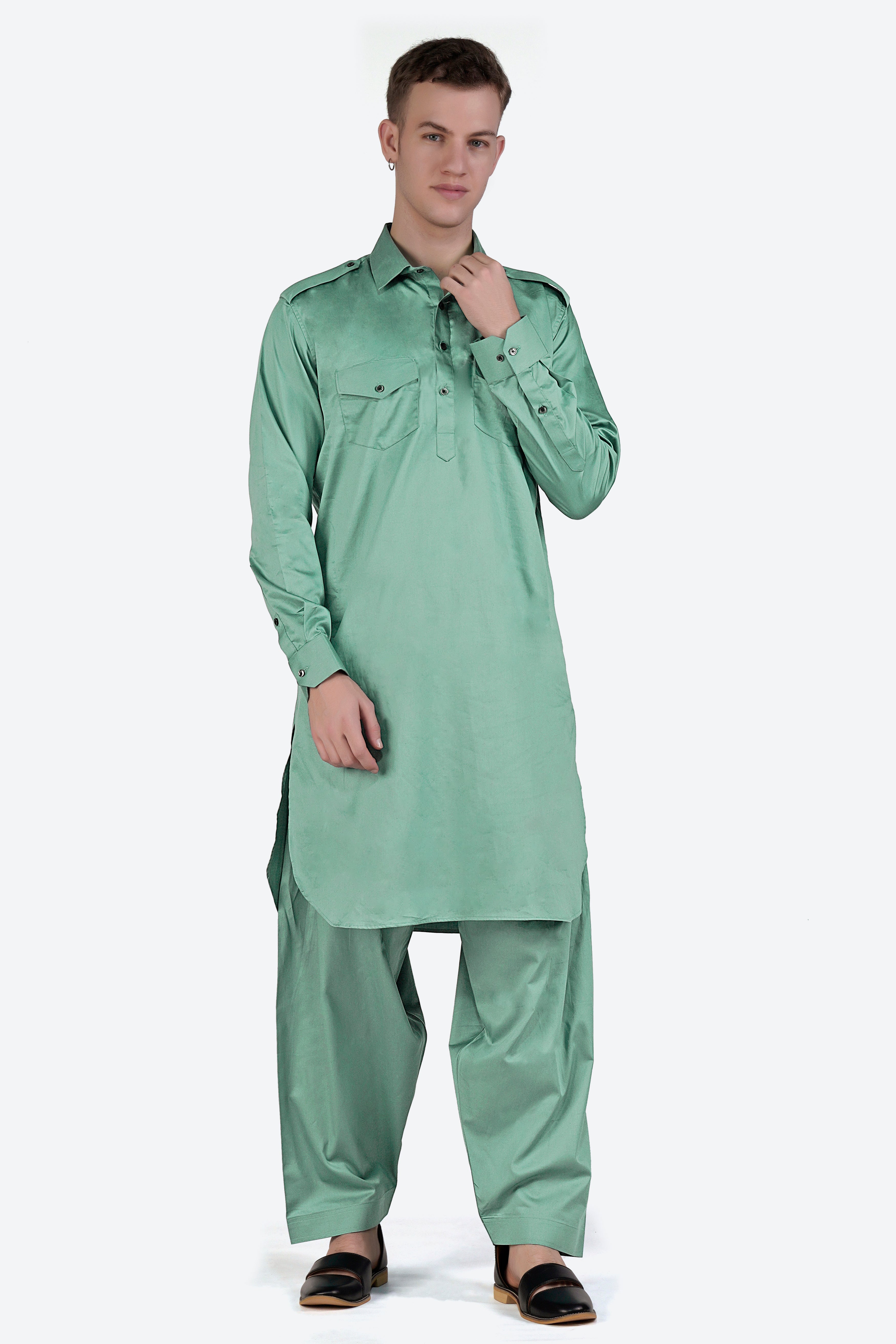 Patina Green Dhoti F-6319