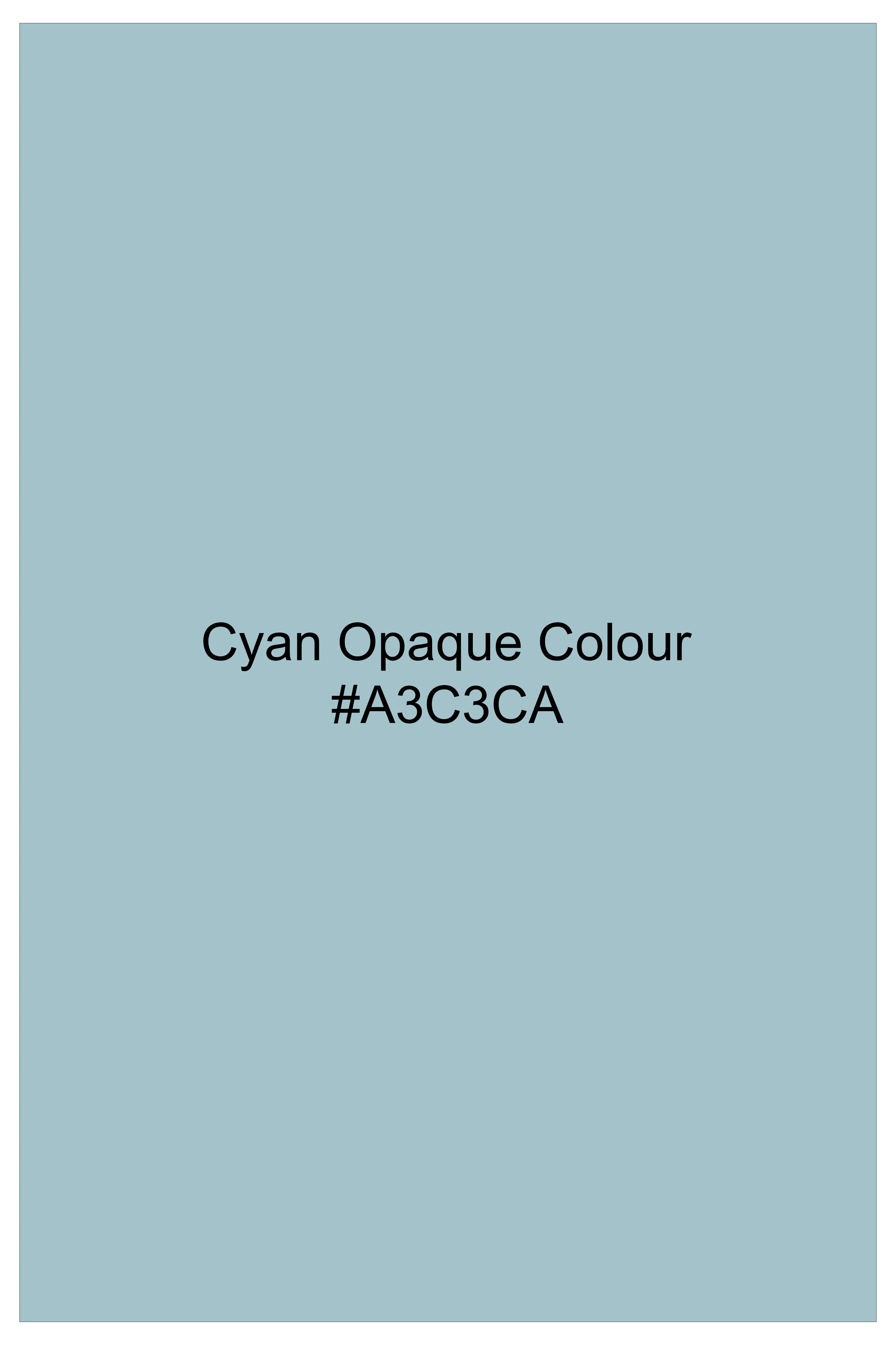Azure Mist-Cyan Opaque Blue Subtle Sheen Super Soft Premium Cotton Dress Shirt
