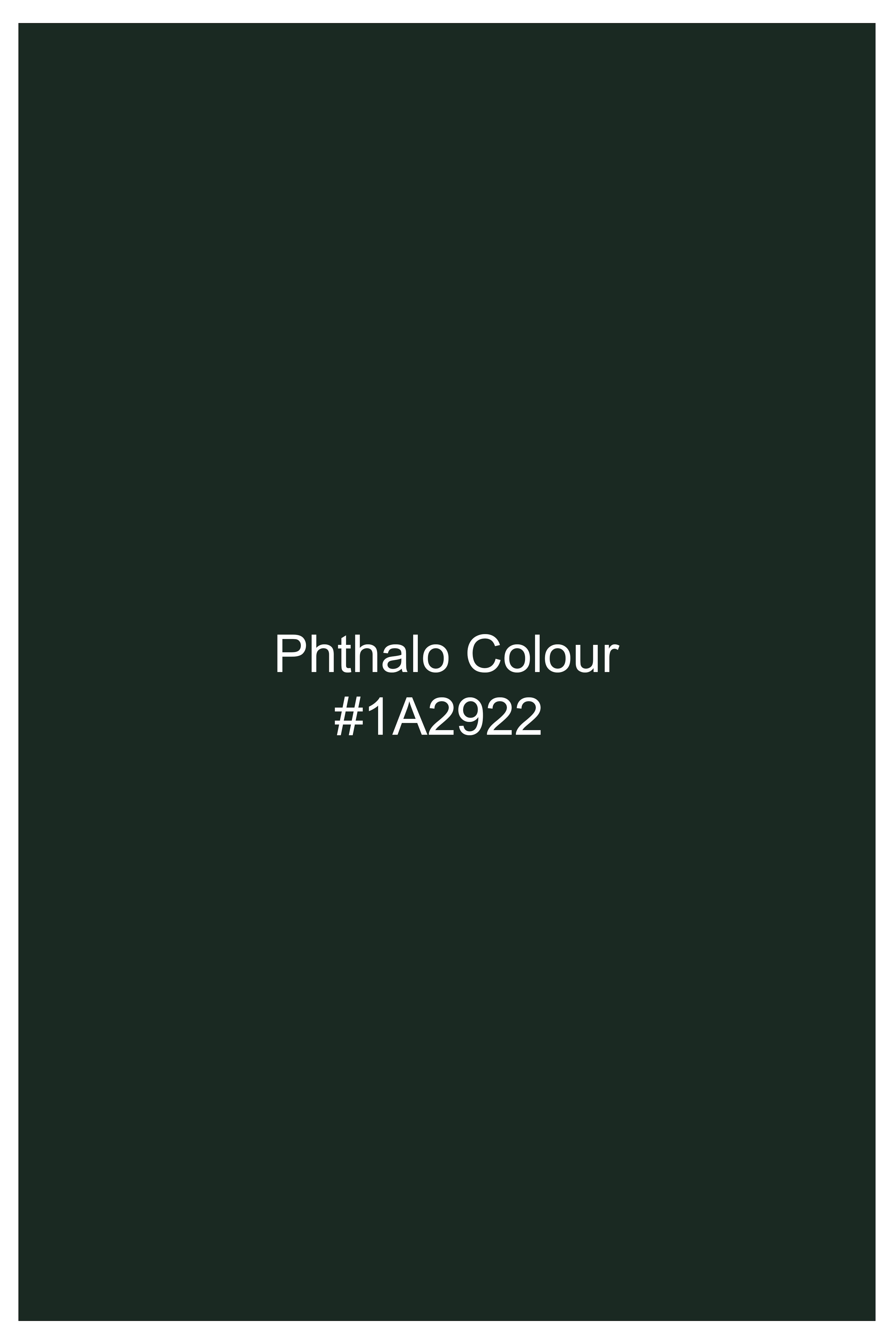Thalvoro-Phthalo Green Subtle Sheen Super Soft Premium Cotton Mandarin Shirt