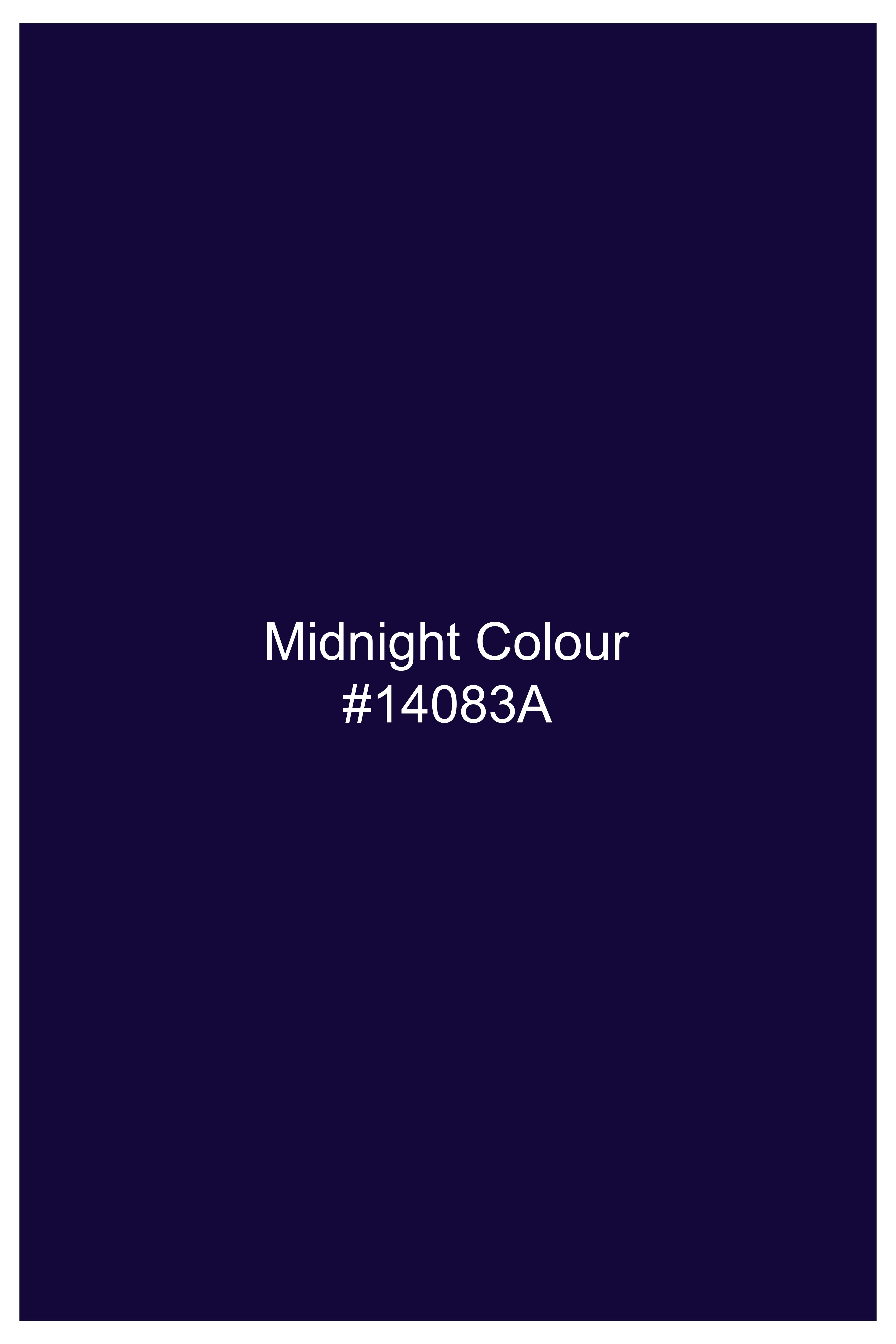 Midnight Blue Textured Stretchable Denim