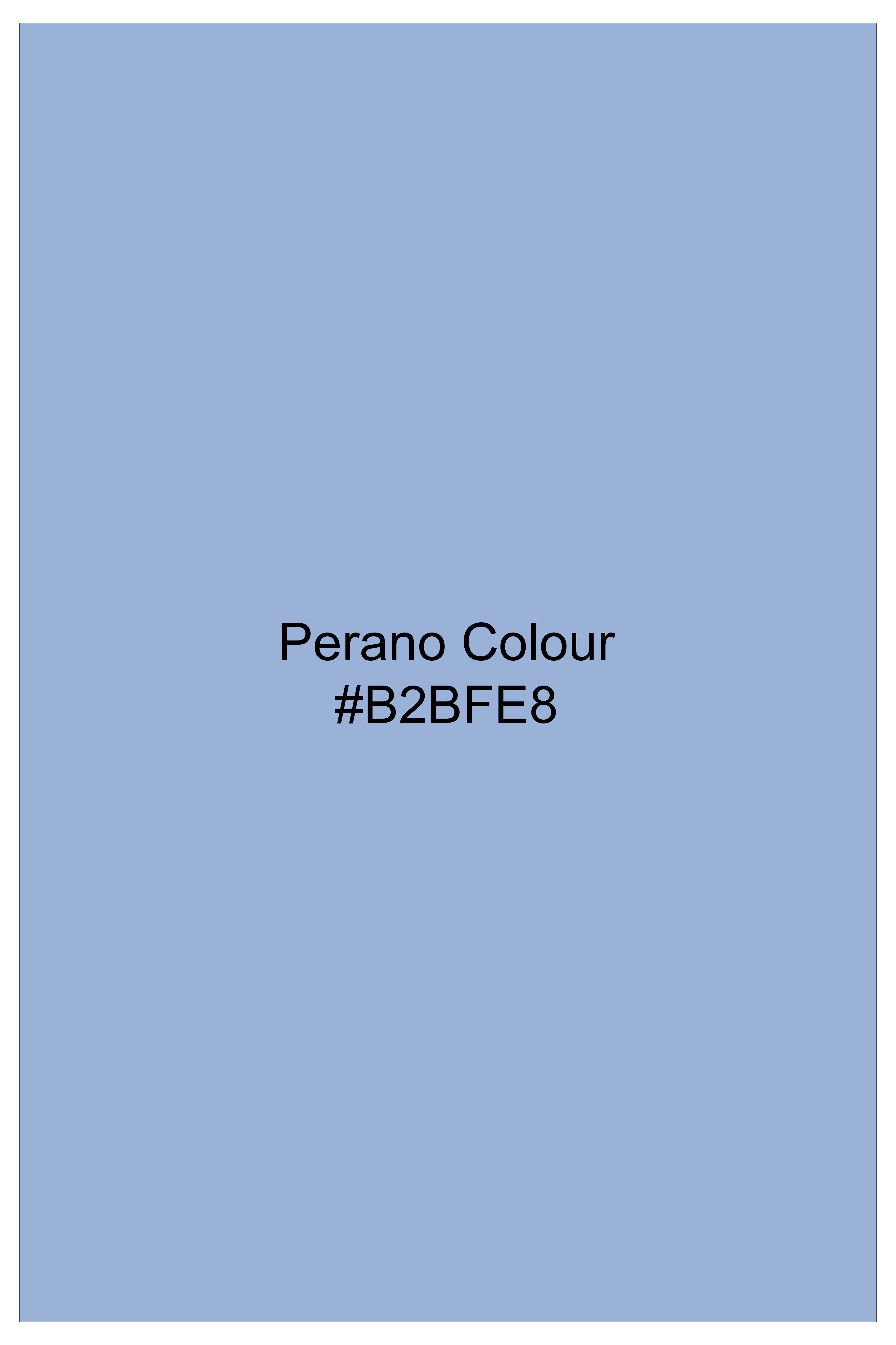 Perano Blue Solid Chambray Premium Giza Cotton Shirt