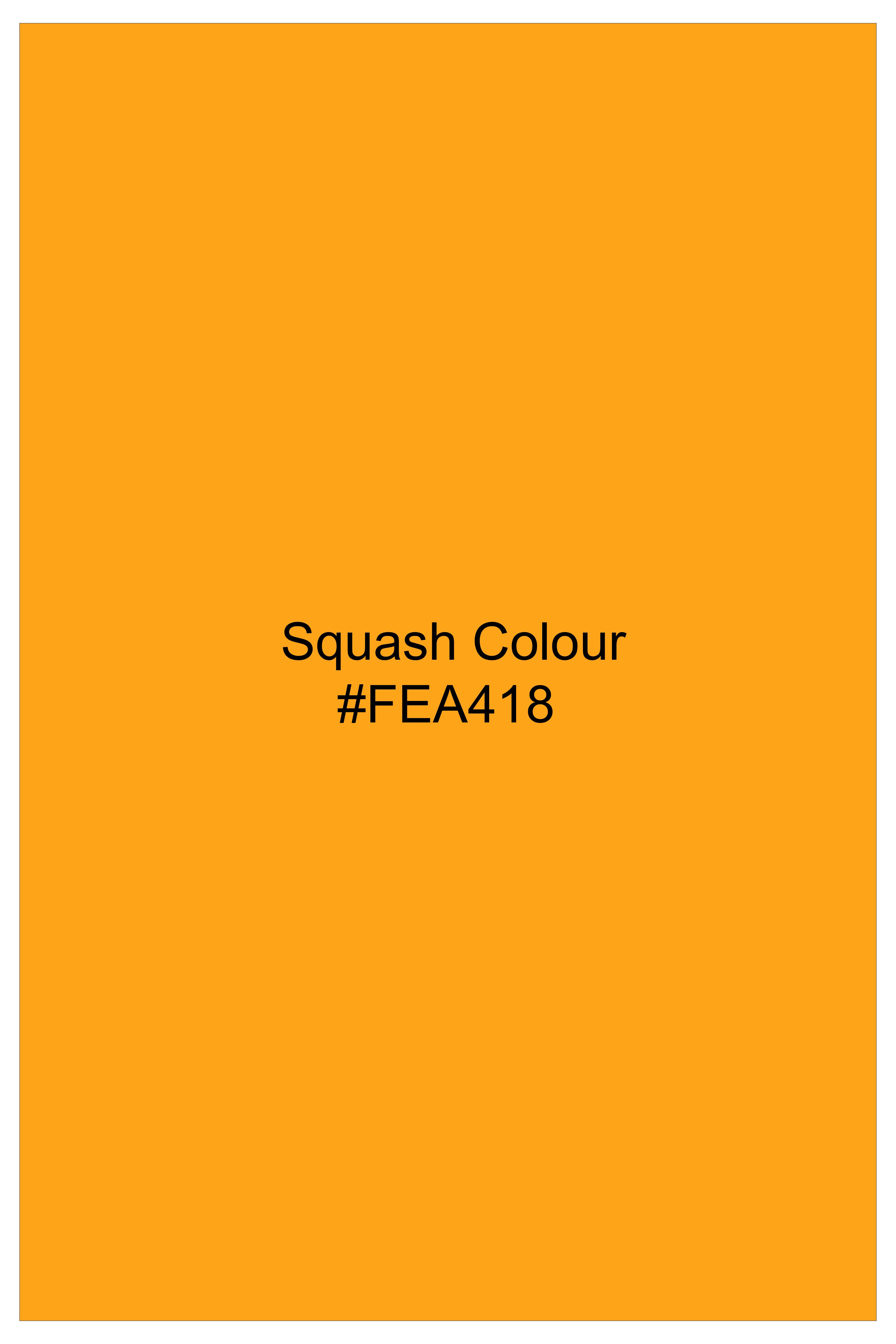 Zestine-Squash Orange Formal Plain Solid Premium Cotton Shirt For Men