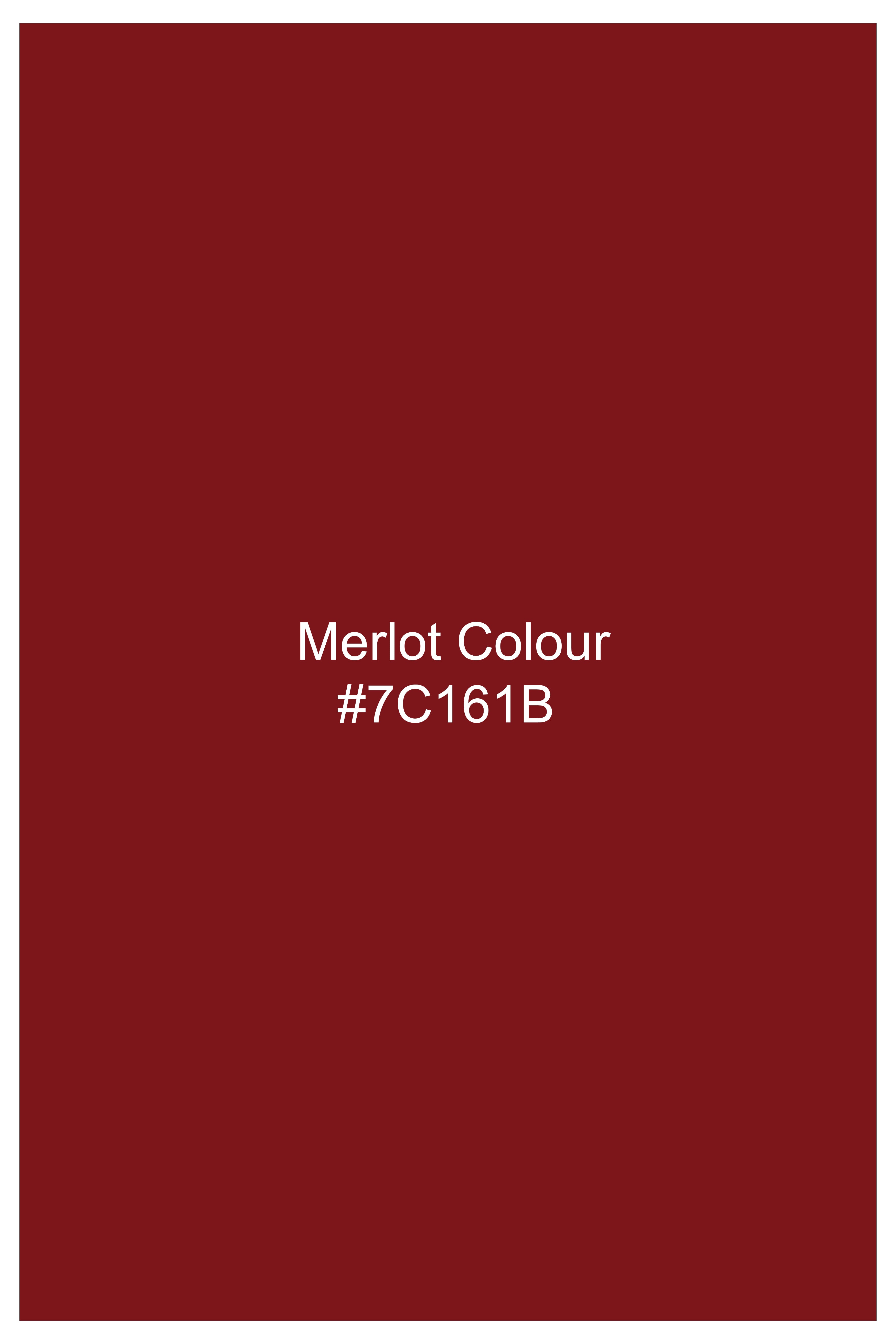 Scarzia-Merlot Red Printed Subtle Sheen Super Soft Premium Cotton Semi Formal Shirt