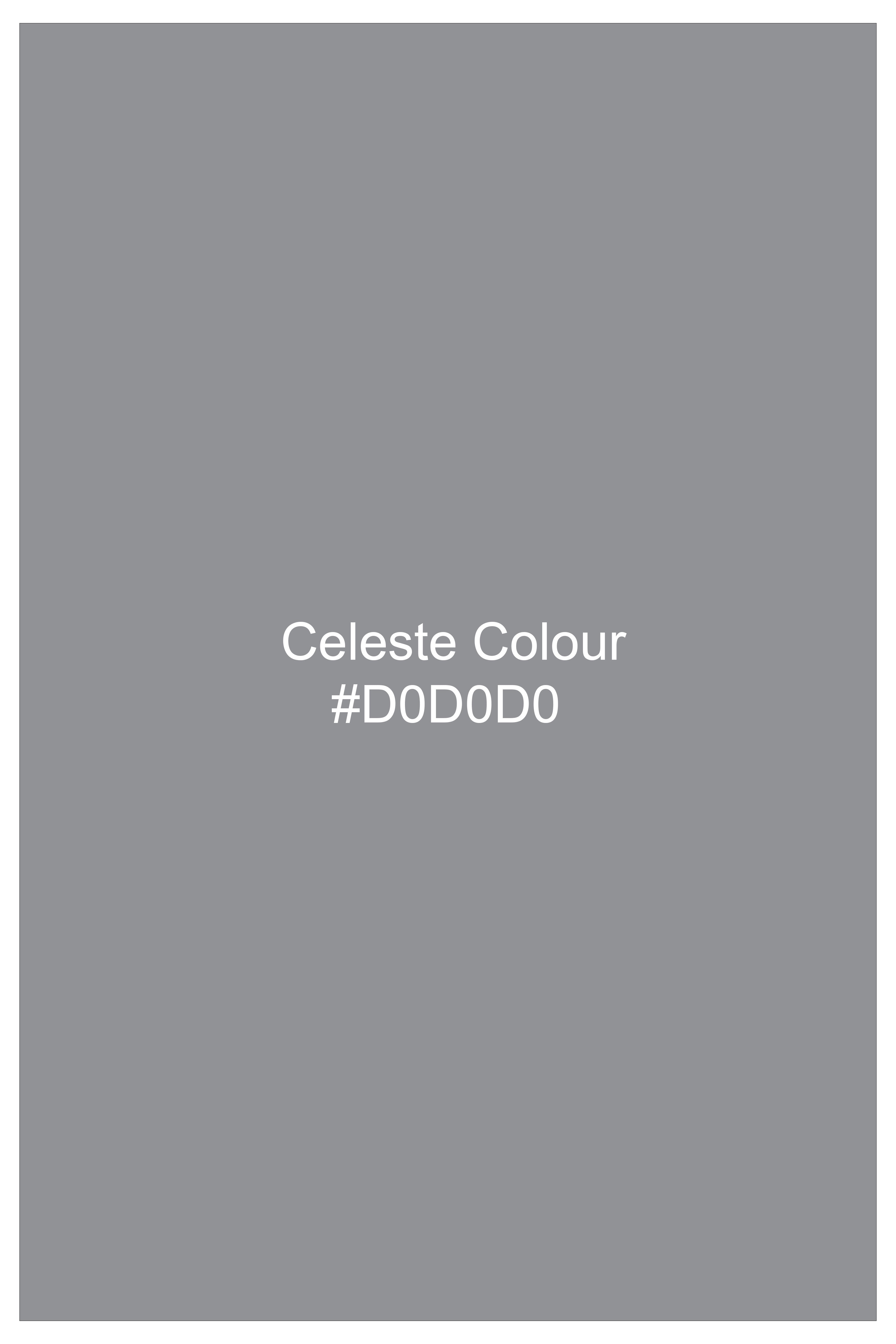 Silvoro-Celeste Gray Subtle Sheen Super Soft Premium Cotton Mandarin Shirt