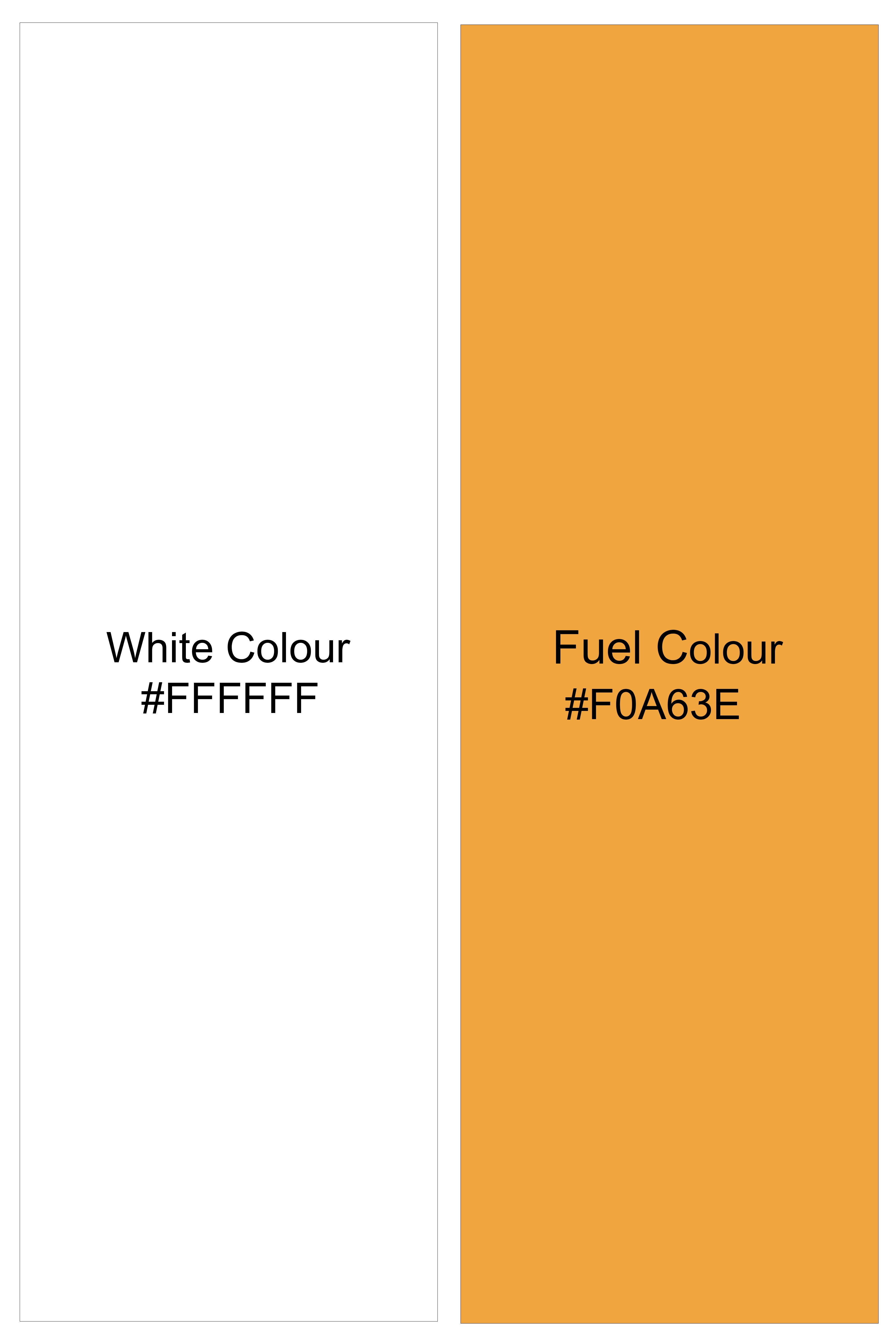 Ignite-Bright White And Fuel Orange Pin Striped 100% Pure Luxurious Linen Dress Shirt