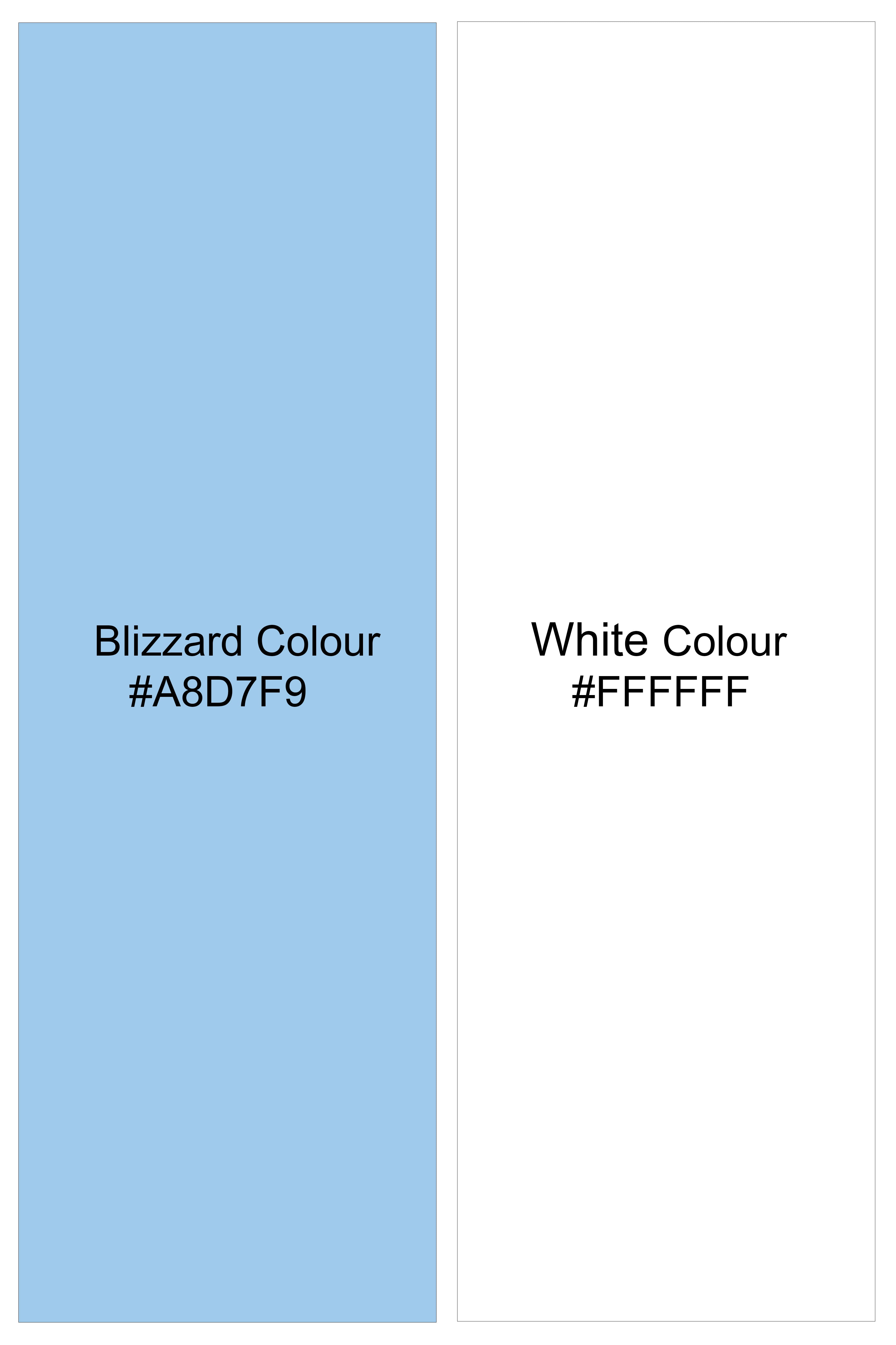 Aquivra-Bright White And Blizzard Blue Storm Waves Printed Super Soft Premium Cotton Casual Shirt