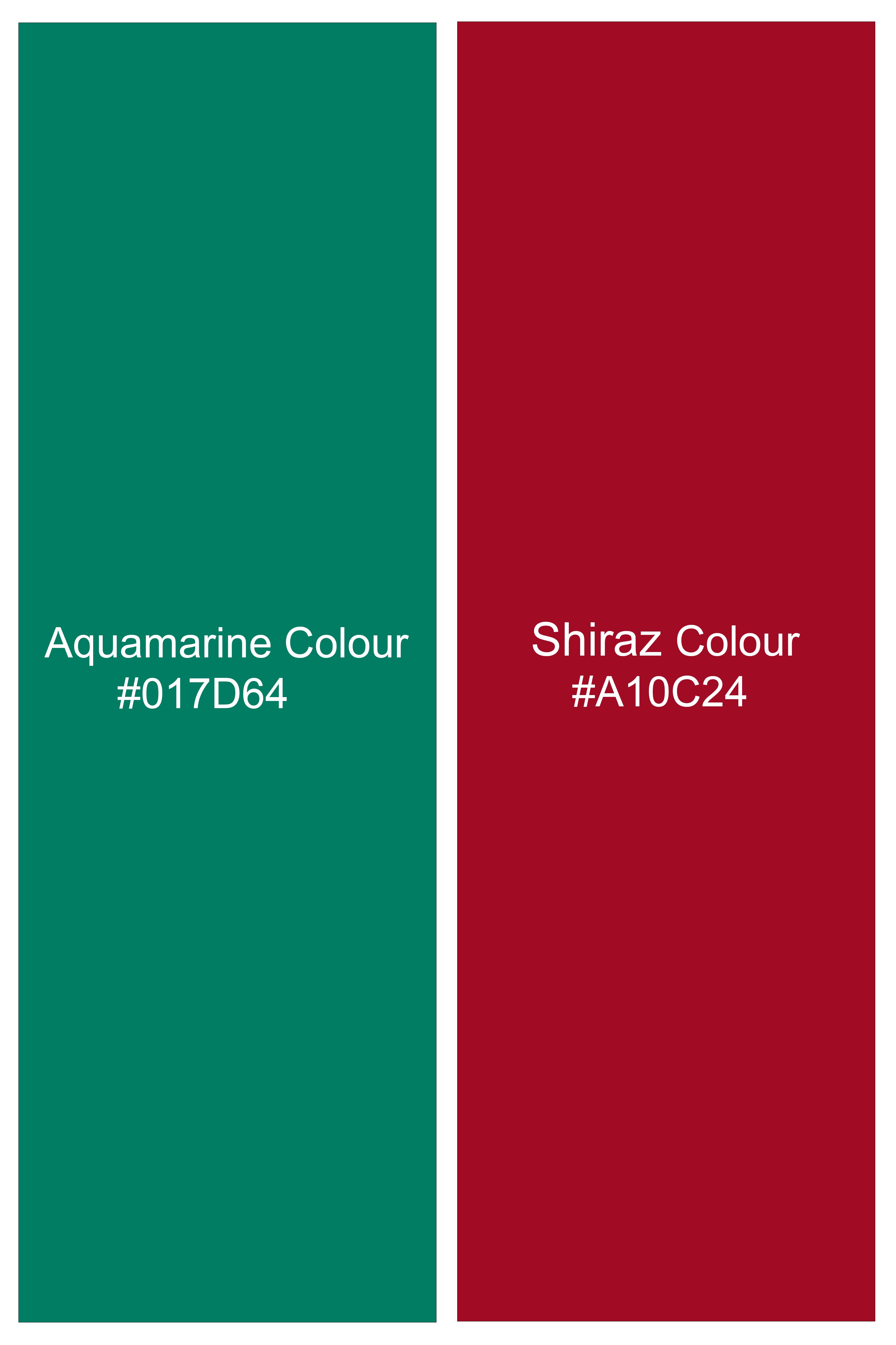 Aquamarine Green and Shiraz Red Plaid Flannel Shirt