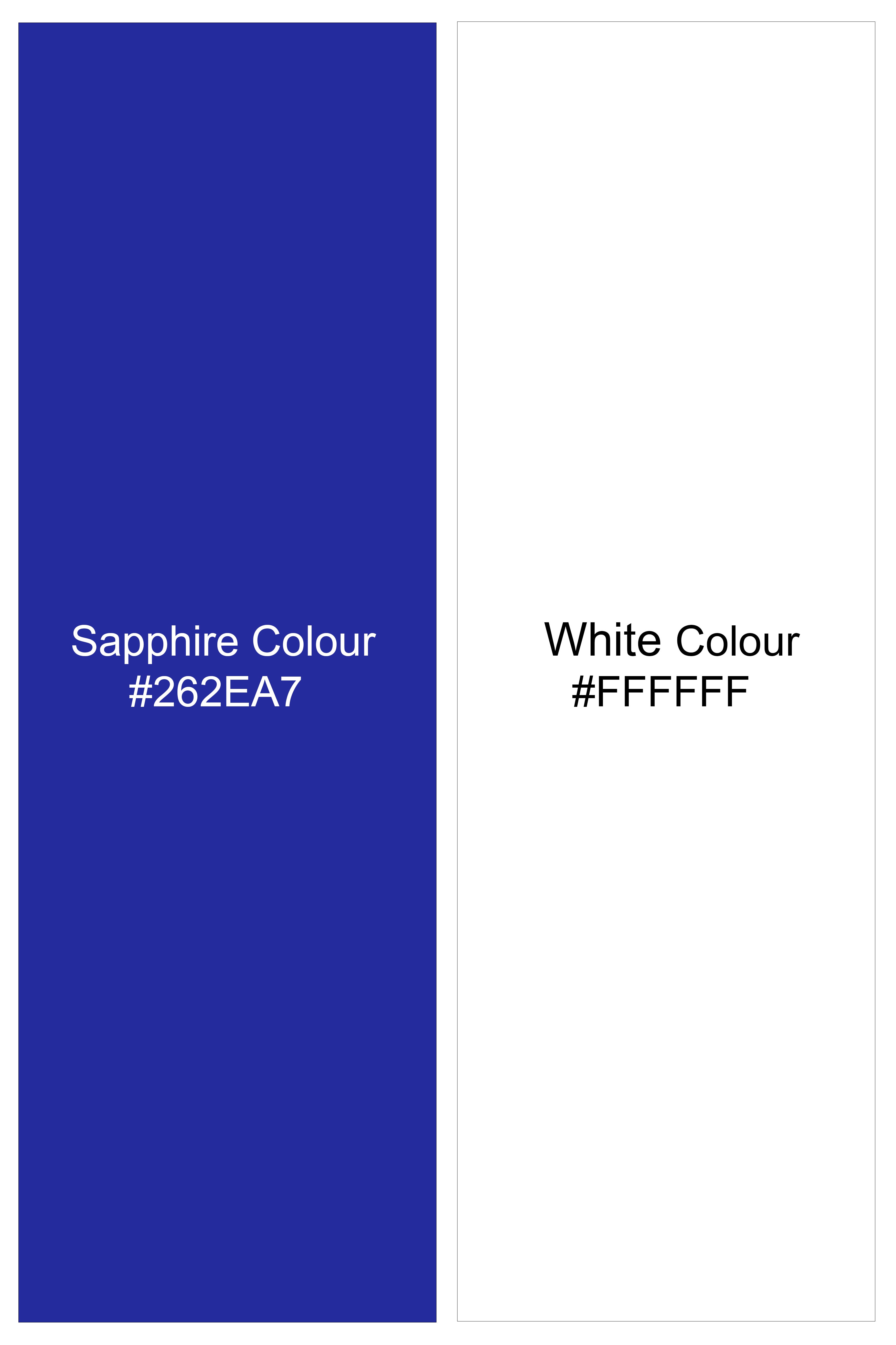 Oceawhite-Sapphire Blue And Bright White Striped Super Soft Premium Dress Shirt